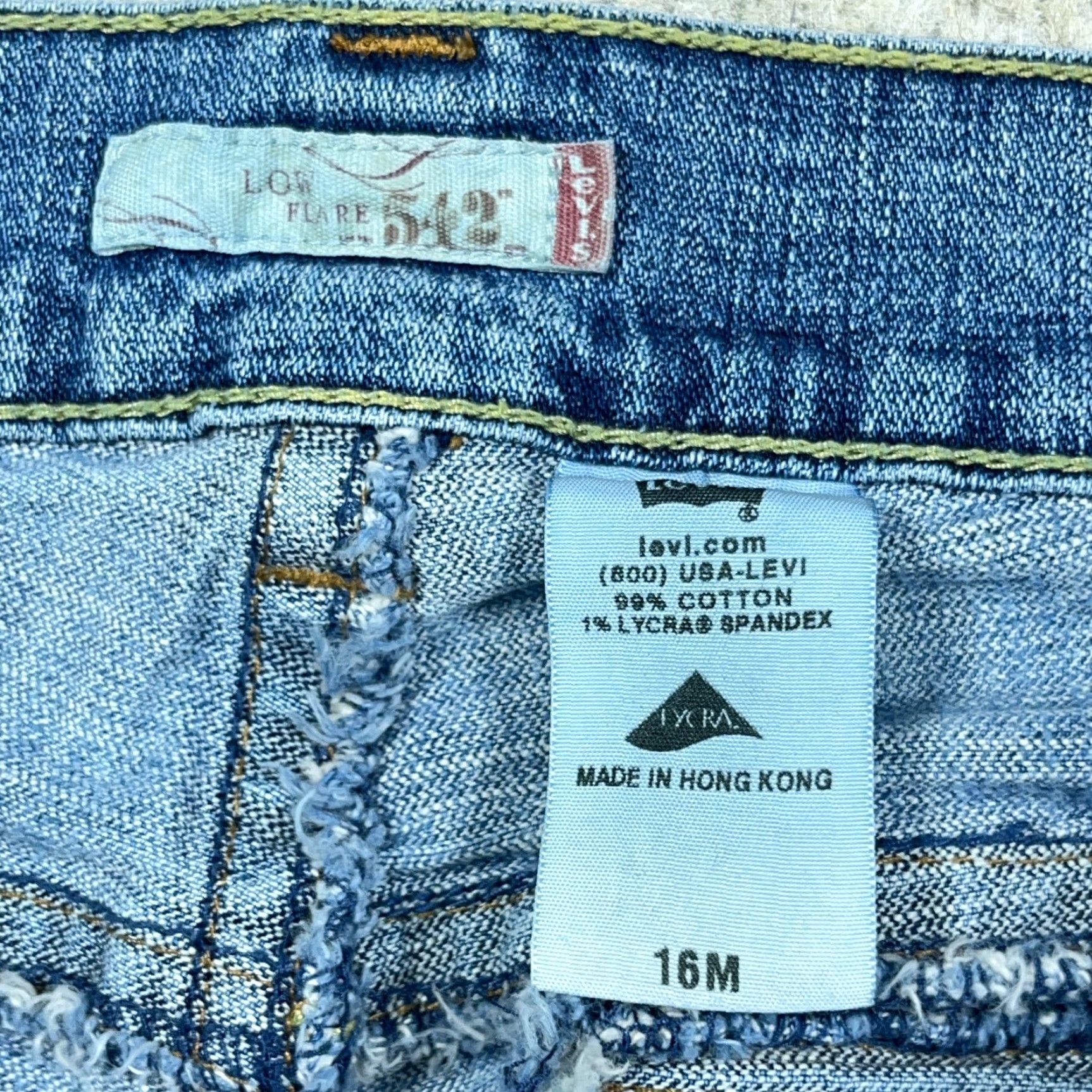 Levi's VINTAGE Levi's 542 Jeans Women 16 Low Rise Bootcut Flare 5-Pocket Denim Blue 2000s 90s Western Cowboy Classic Mens? Size 38" / US 16 / IT 52 - 4 Thumbnail