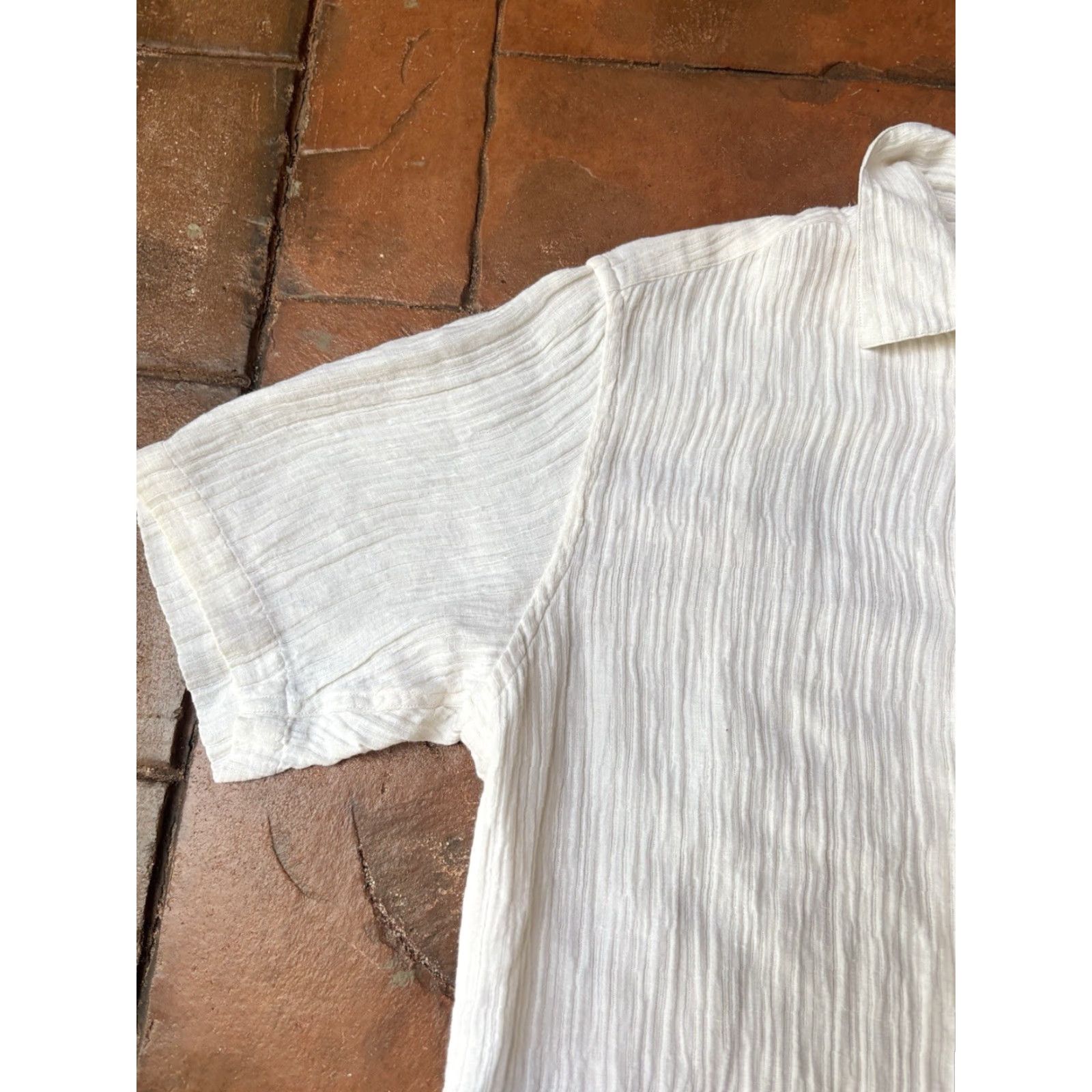 Vintage VINTAGE? No — Actually: Jhane Barnes Silk Linen Short Sleeve Button Shirt Men’s Large Size US L / EU 52-54 / 3 - 4 Thumbnail