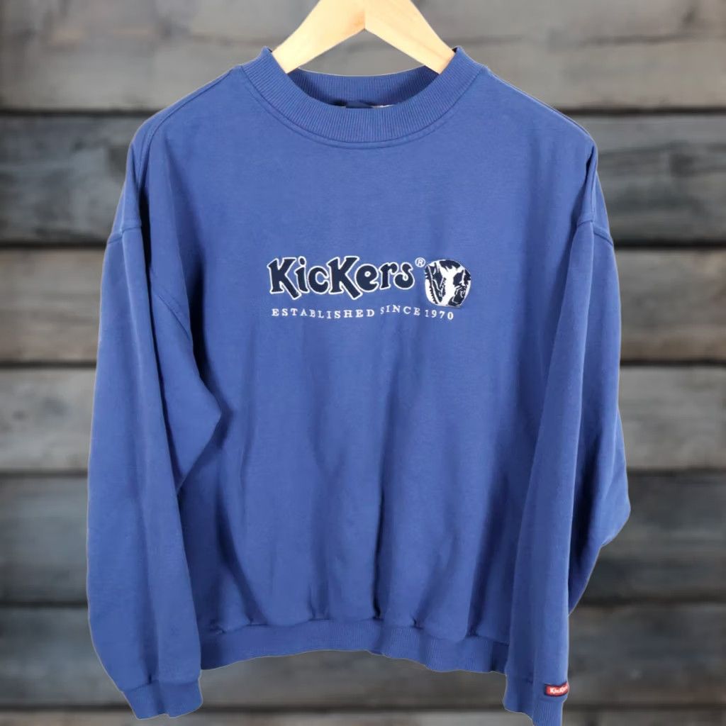 Kickers VINTAGE Kickers Sweatshirt Crewneck Adult XL Blue Embroidered Logo 80s Retro Sports Graphic Print Hoodie? Size US XL / EU 56 / 4 - 1 Thumbnail