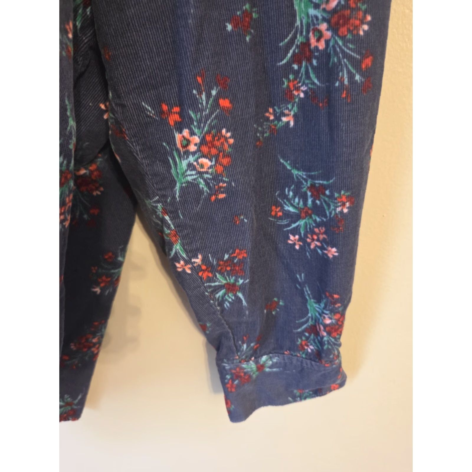 Vintage Woman Within Blue Floral Print Corduroy Button Up Top Shirt 1X 22 24 Size XL / US 12-14 / IT 48-50 - 5 Thumbnail