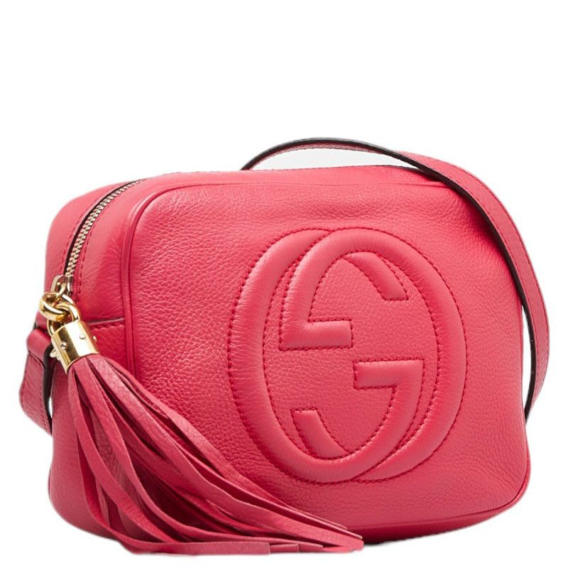 Gucci Interlocking G Soho Tassel Small Disco Crossbody Pink