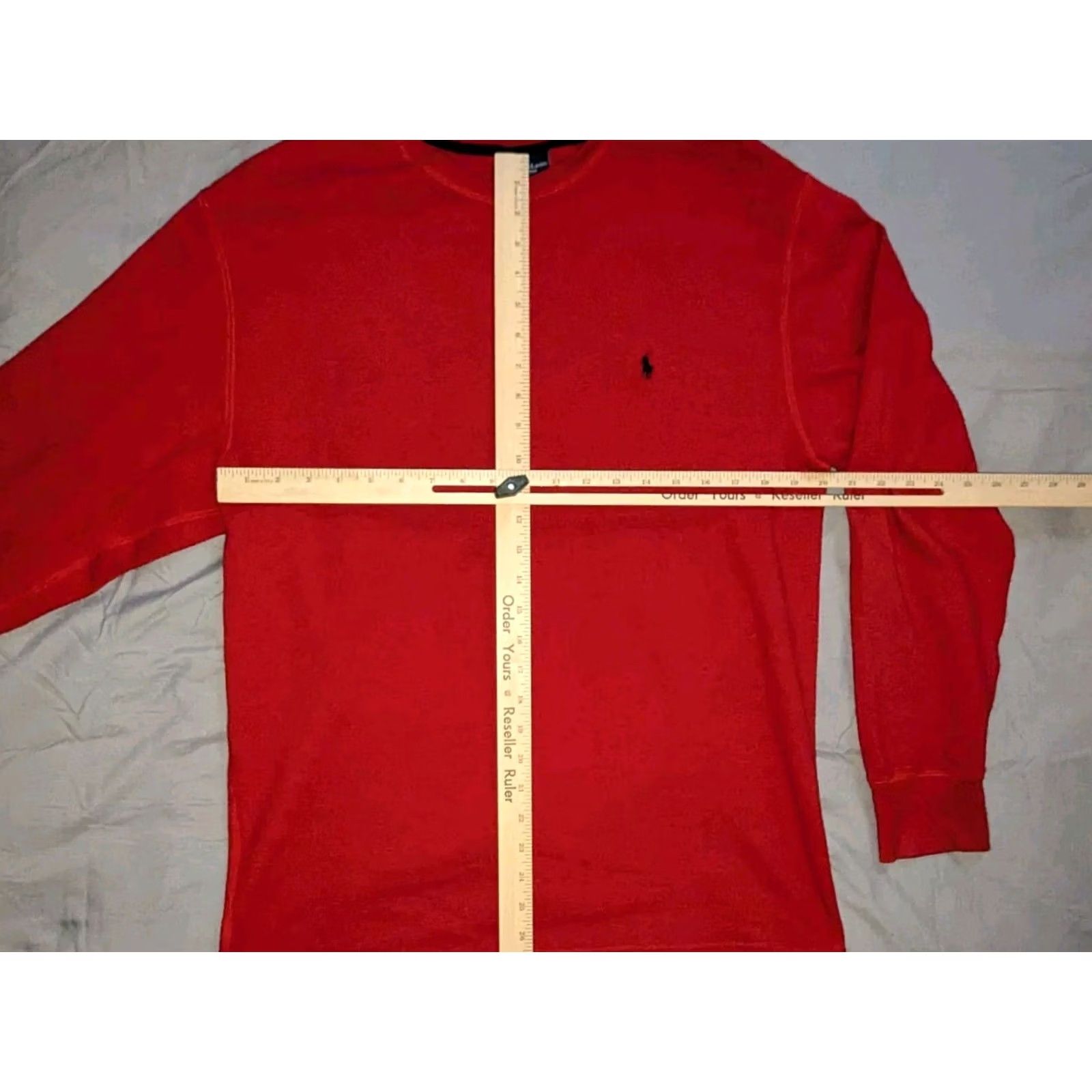 Polo Ralph Lauren Polo Ralph Lauren Sleepwear XL Red 100% Cotton Long Sleeve Crewneck Pullover Shirt Mens XL Red 100% Cotton Pullover Knit Solid Classic Vintage not Size US XL / EU 56 / 4 - 4 Thumbnail
