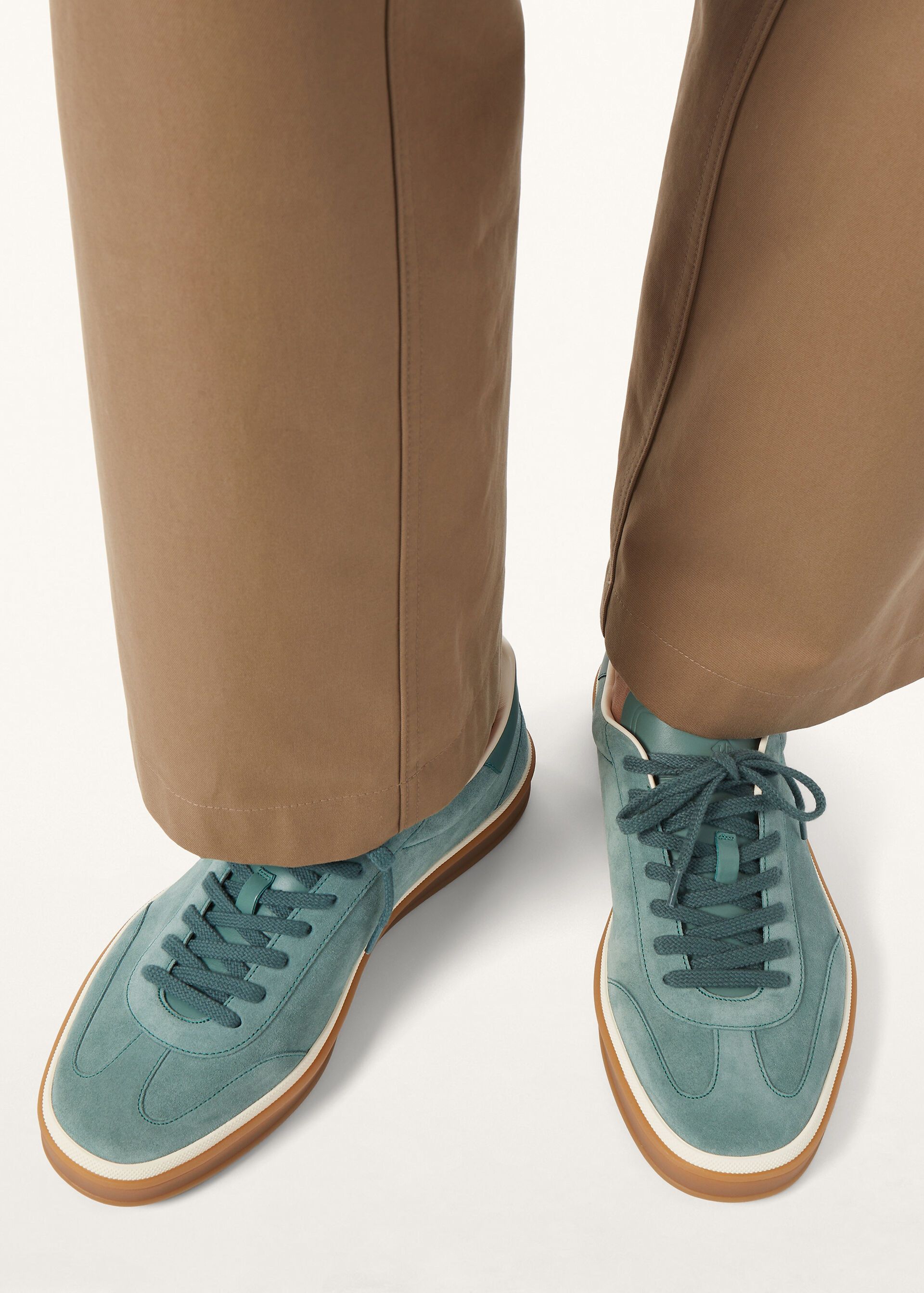 Loro Piana os11x0226 FSM0106 Tennis Walk Low-Top Sneakers in Pine Cloud Size US 8 / EU 41 - 2 Thumbnail