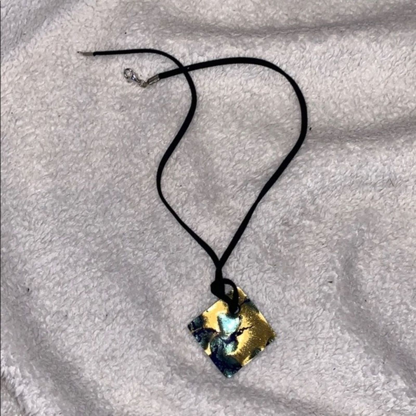 Other Artisan Square Glass Pendant Necklace | Sz OS Size ONE SIZE - 3 Thumbnail