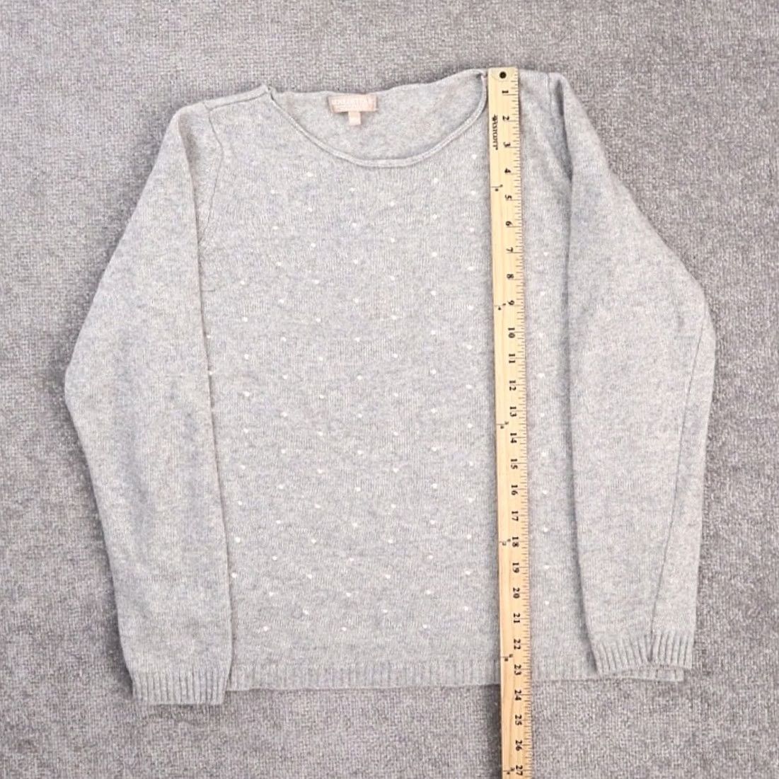 Vintage Benedetta B Sweater Long Sleeve Round Neck XL Gray Polka Dot Angora Viscose Wool Yak Ladies Pullover Italy Made in Italy Women Size XL / US 12-14 / IT 48-50 - 2 Thumbnail