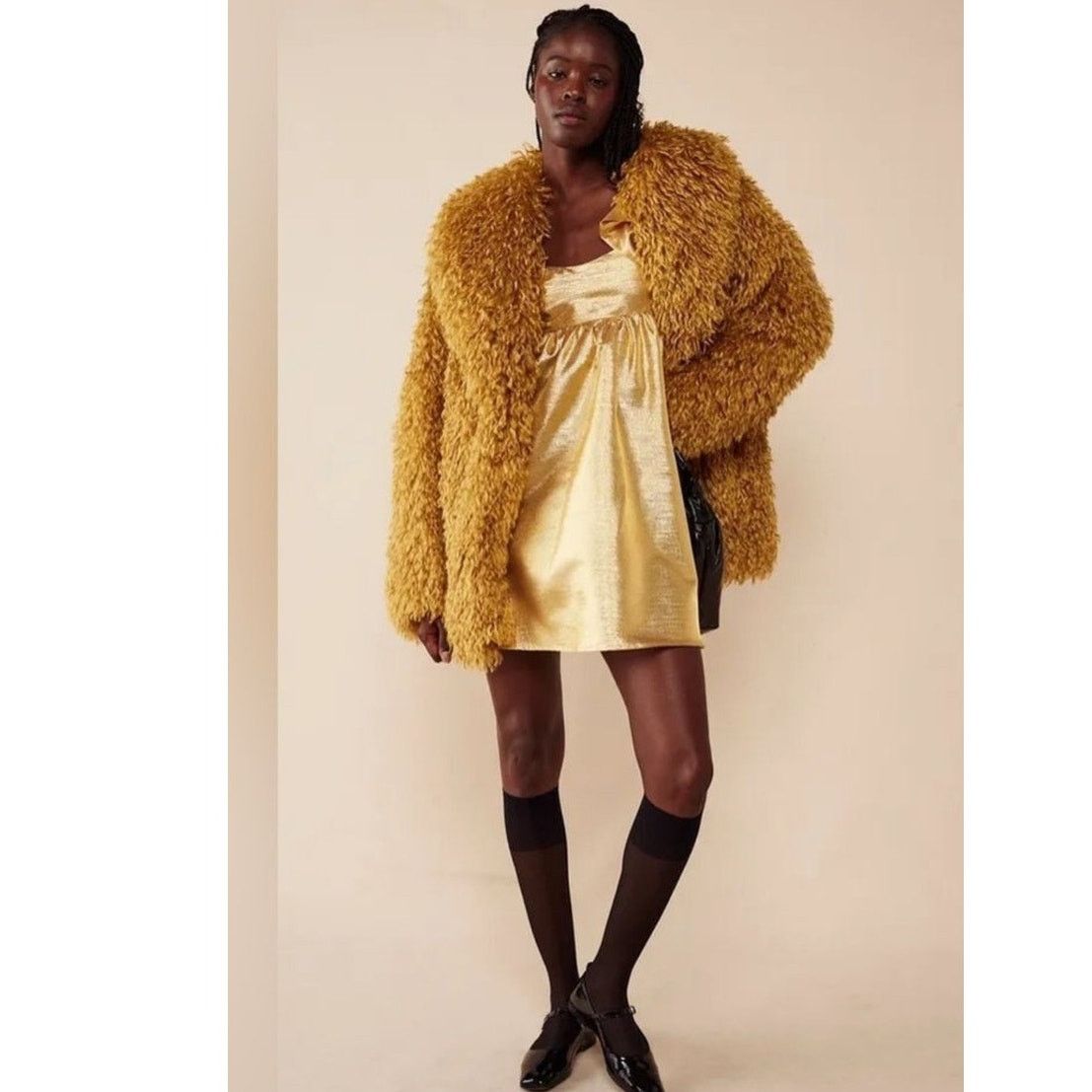Free People New FREE PEOPLE Selva Negra Atomo Dress $400 X-SMALL Gold Size XS / US 0-2 / IT 36-38 - 4 Thumbnail