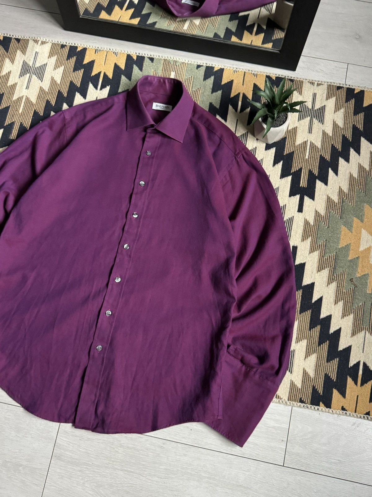 Balmain Vintage Balmain Luxury Button Up Shirt Size US XL / EU 56 / 4 - 3 Thumbnail