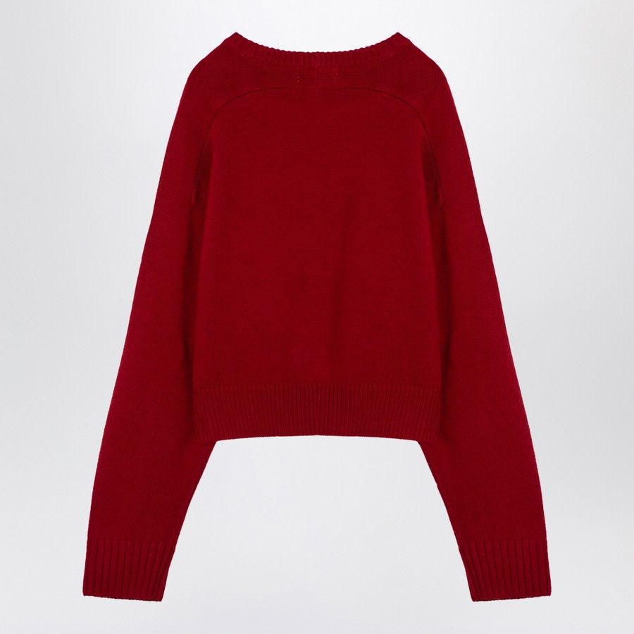 Loulou de Saison o1d2blof0824 Wool Cashmere Sweater in Red Size M / US 6-8 / IT 42-44 - 2 Thumbnail