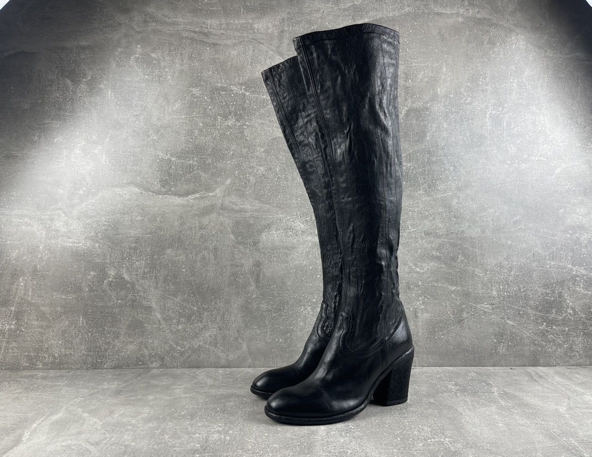 Other Fauzian Jeunesse Black Avant Garde Leather Tall Riding Boots Size US 9 / IT 39 - 1 Thumbnail