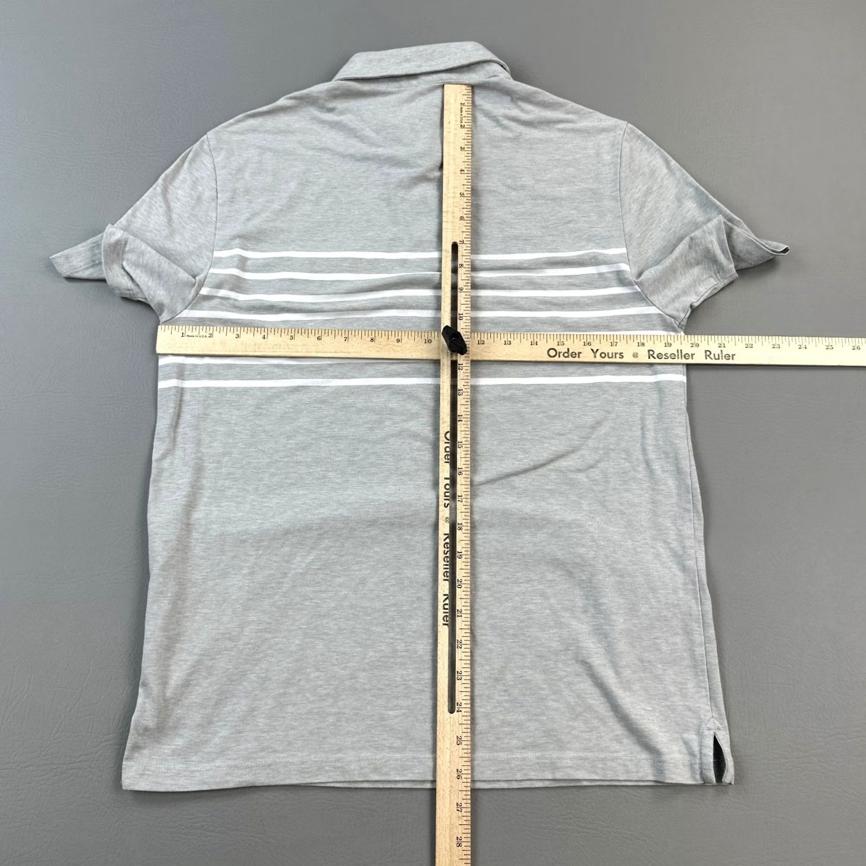 Vineyard Vines Vineyard Vines Edgartown Polo Mens Small Gray Pima Striped Pocket Golf Casual Size US S / EU 44-46 / 1 - 6 Thumbnail