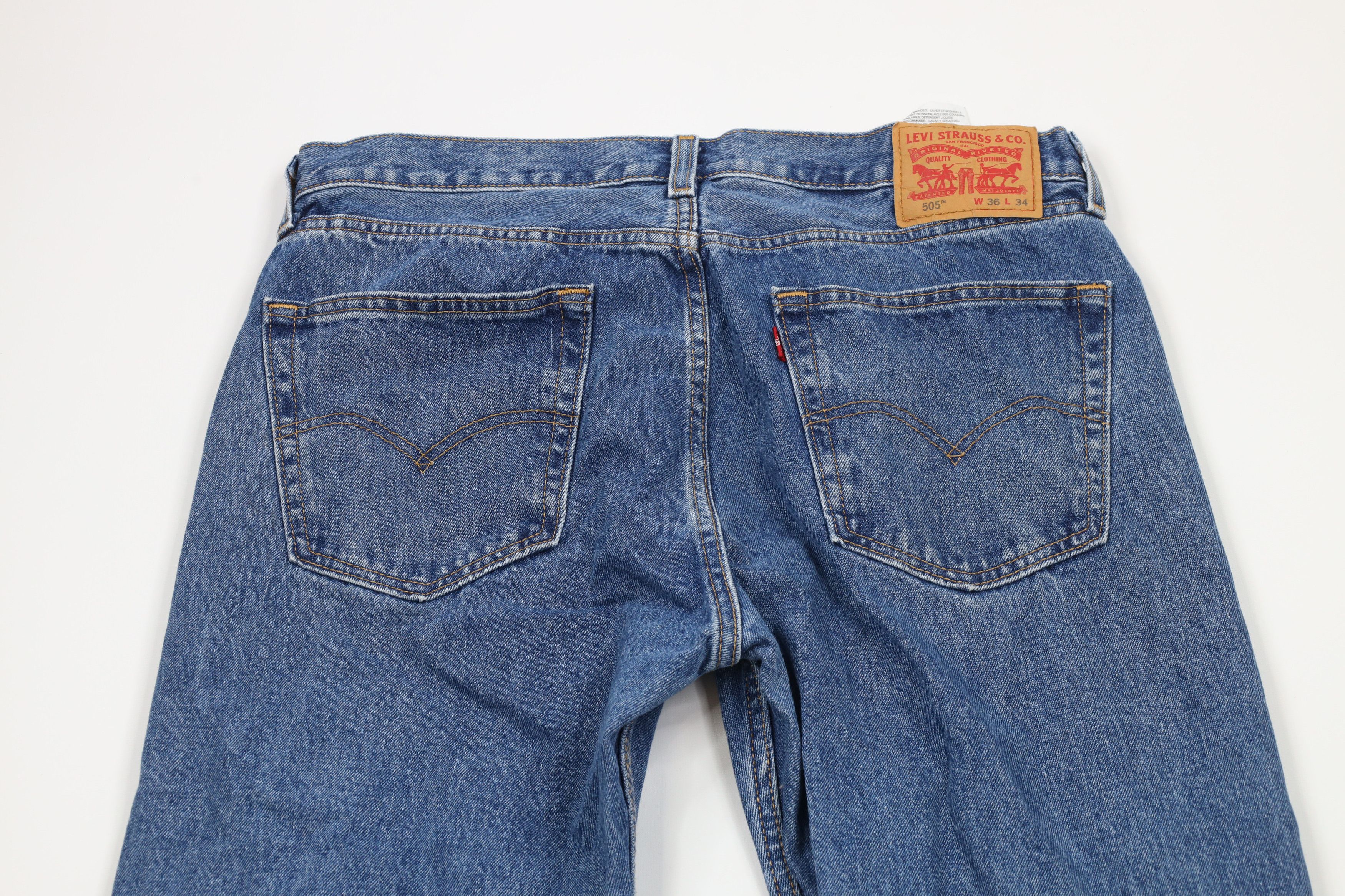 Levi's × Vintage Vintage Y2K Levis 505 Regular Straight Leg Denim Jeans Blue Size US 36 / EU 52 - 8 Thumbnail