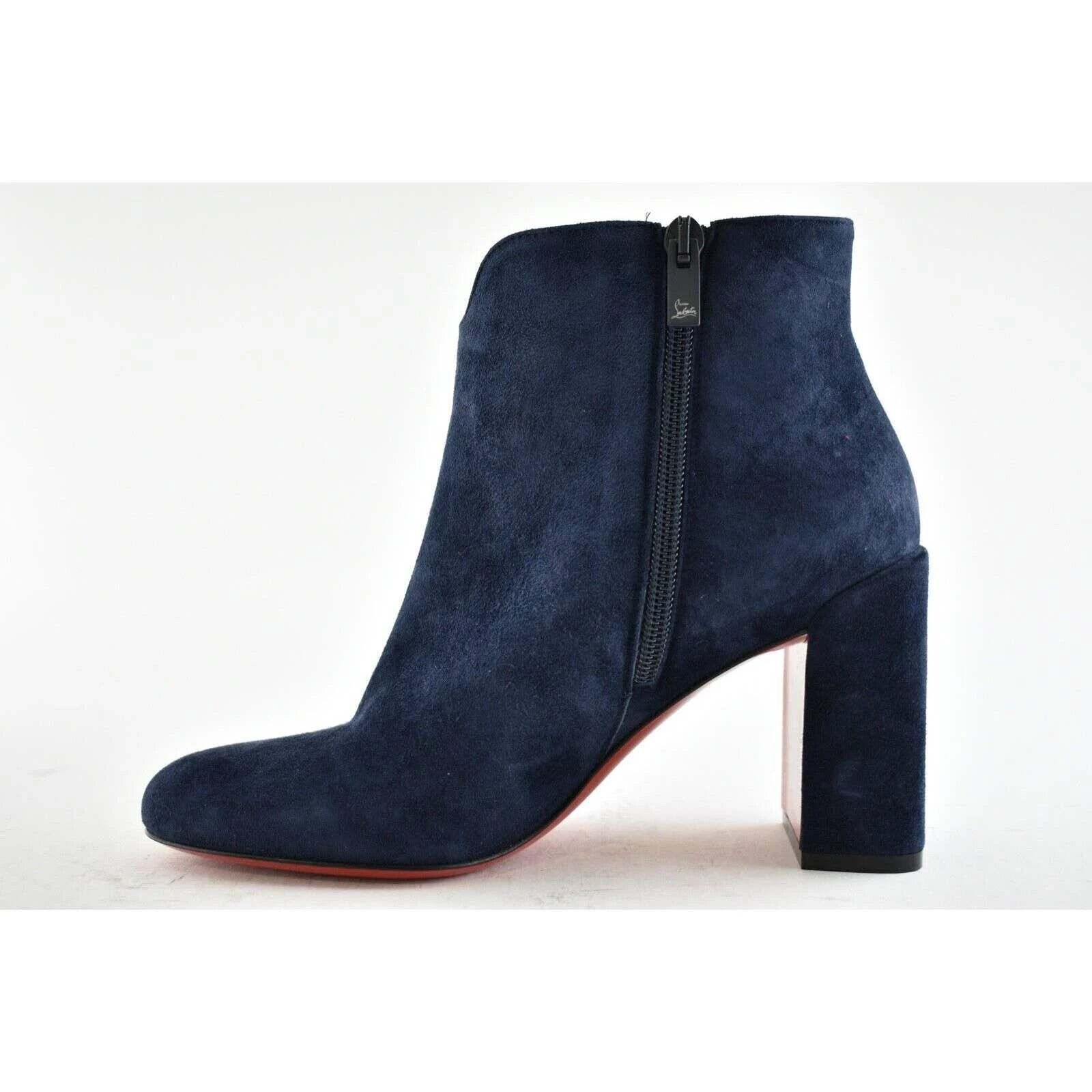 Christian Louboutin Christian Louboutin Castarika 85 Nocturne Blue Suede Ankle Size US 5.5 / IT 35.5 - 9 Thumbnail