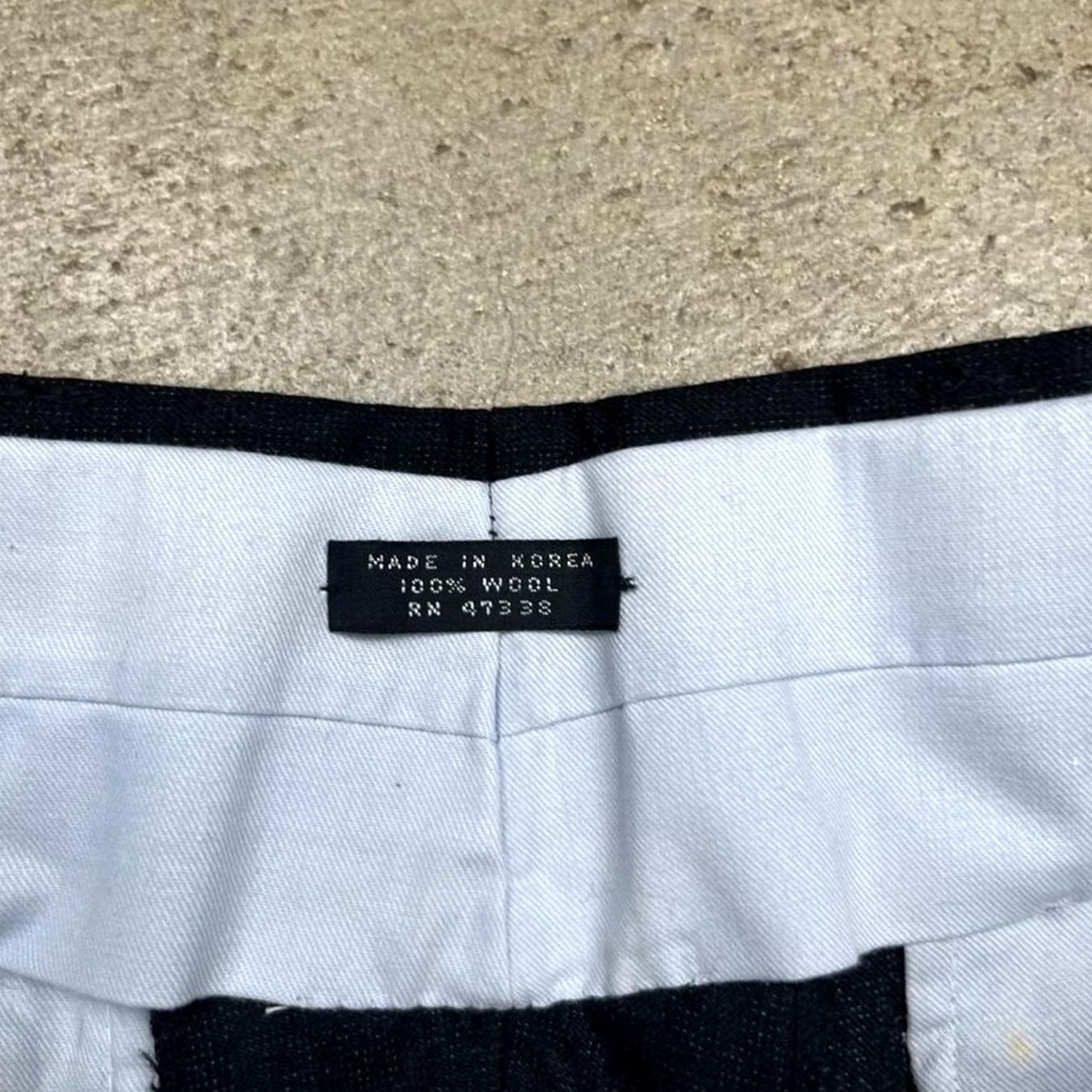 Vintage VINTAGE 80s Wool pleated dress pants Navy blue Trousers 32x31 pinstripe Mens Size US 32 / EU 48 - 3 Thumbnail