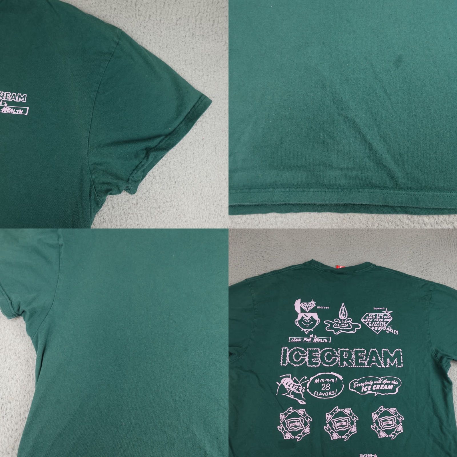 Vintage Ice Cream Shirt Mens 3X Green Good For Health Graphic Hip Hop Y2K Double-Sided Size US XXL / EU 58 / 5 - 8 Thumbnail