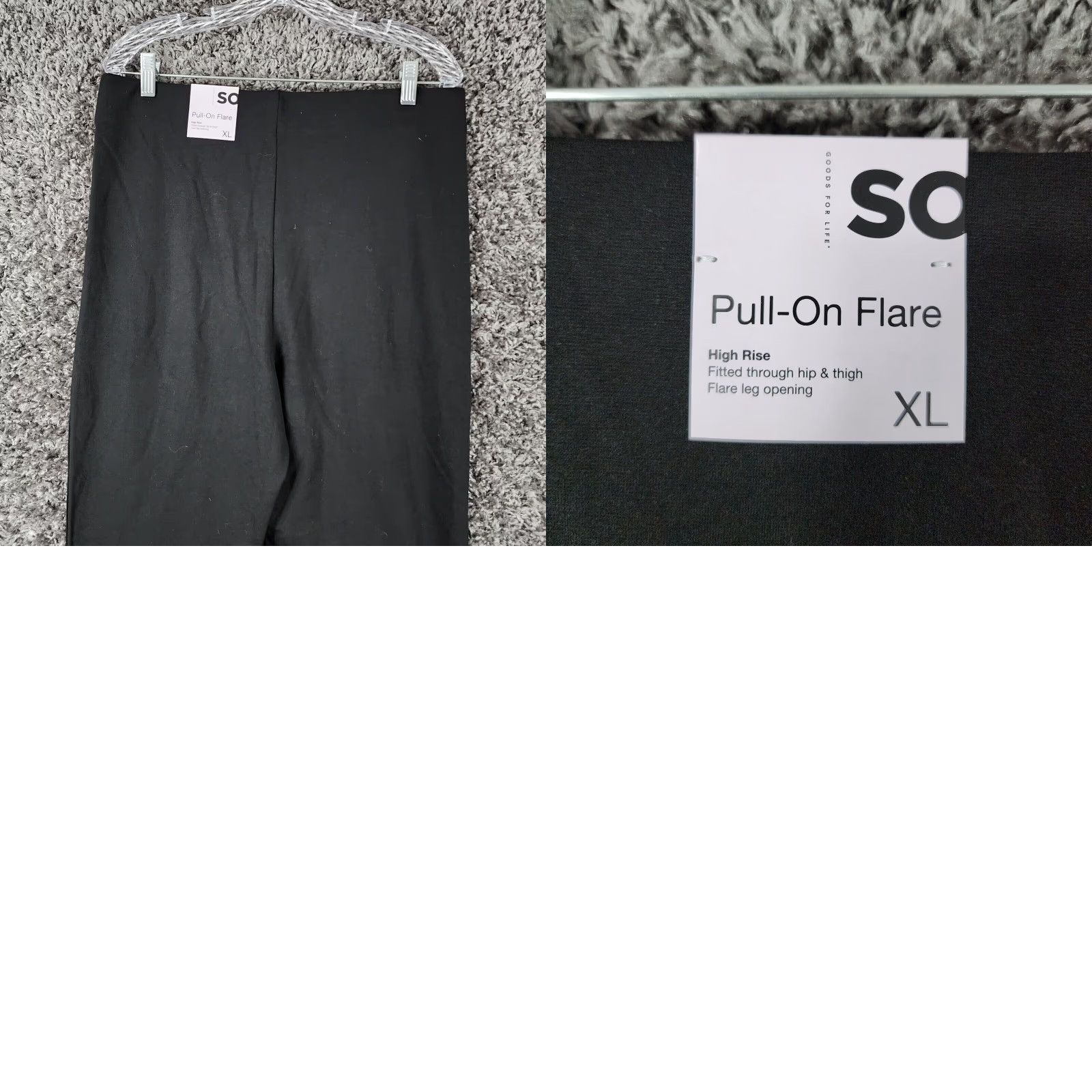 Vintage SO Womens High Rise Flare Leggings Black XL Size 40" / US 18 - 8 Thumbnail