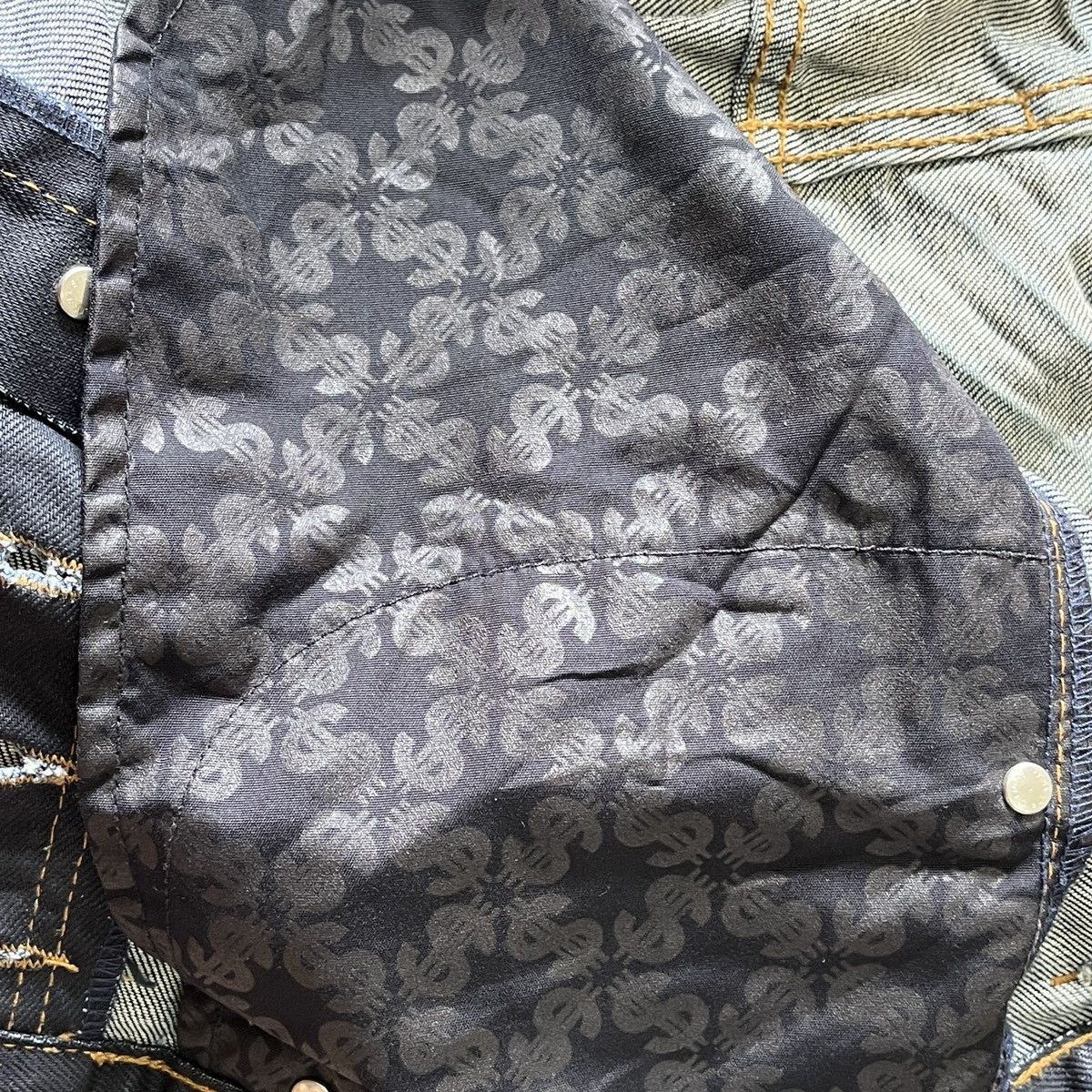 Swagger Acid Wash Faded Black Swagger Buttons Denim Size US 34 / EU 50 - 17 Thumbnail
