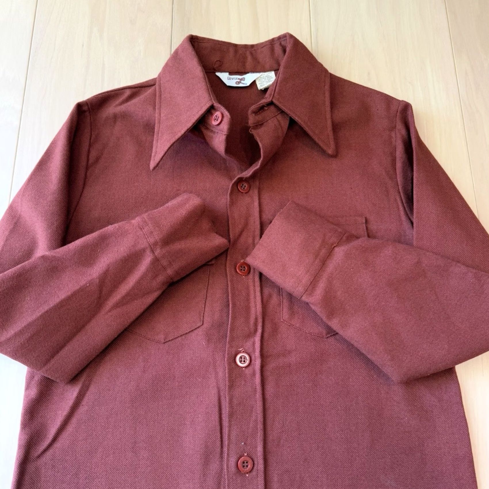 Levi's VINTAGE Levi's Shirt Women's Small Rust Red Long Sleeve Button Up Workwear Size S / US 4 / IT 40 - 4 Thumbnail