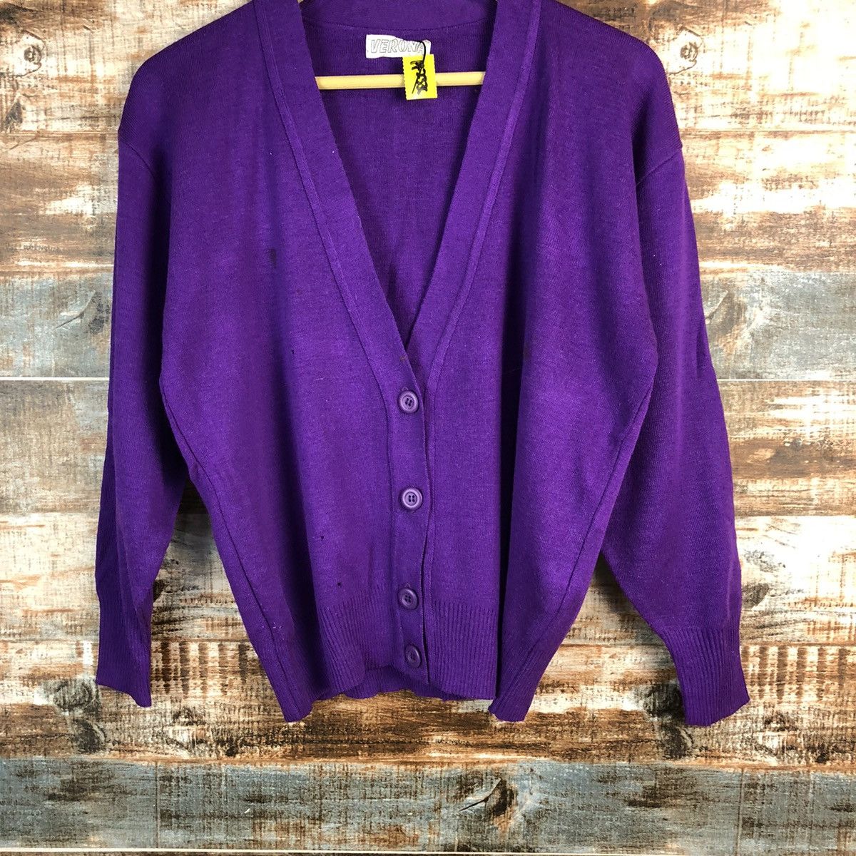 Vintage Verona vintage Japan Purple Cardigan Knitwear #A2336 Size M / US 6-8 / IT 42-44 - 3 Thumbnail