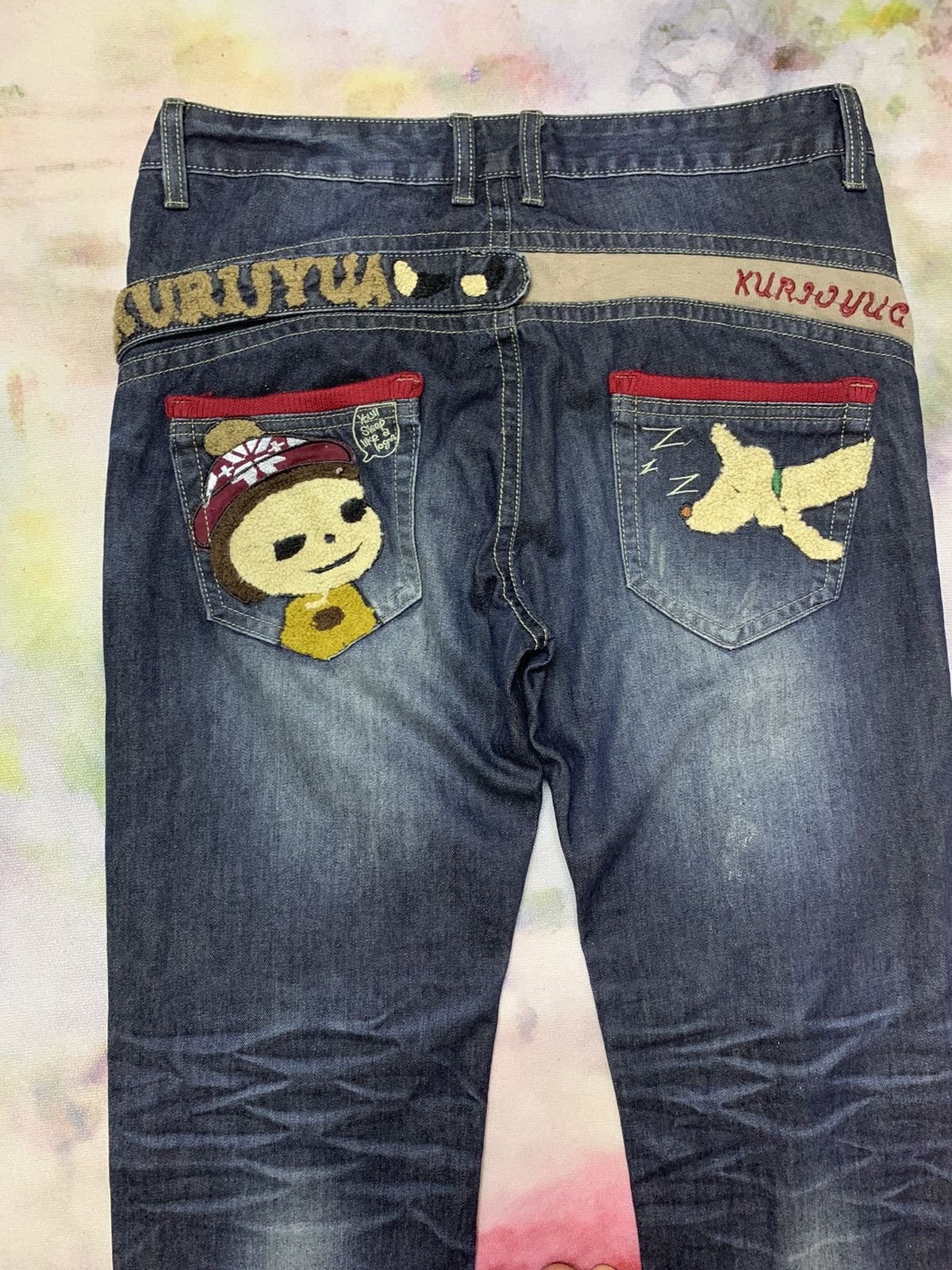 Japanese Brand Yoshitomo Nara x Kurijyua Japanese Pop Art Patchwork Size US 34 / EU 50 - 3 Thumbnail