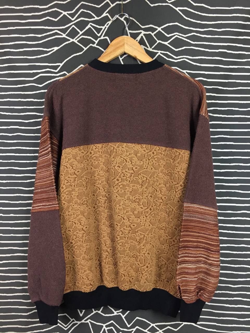 Japanese Brand Vtg Infinity By Polish Geometric Patchwork Sweater Size US L / EU 52-54 / 3 - 7 Thumbnail