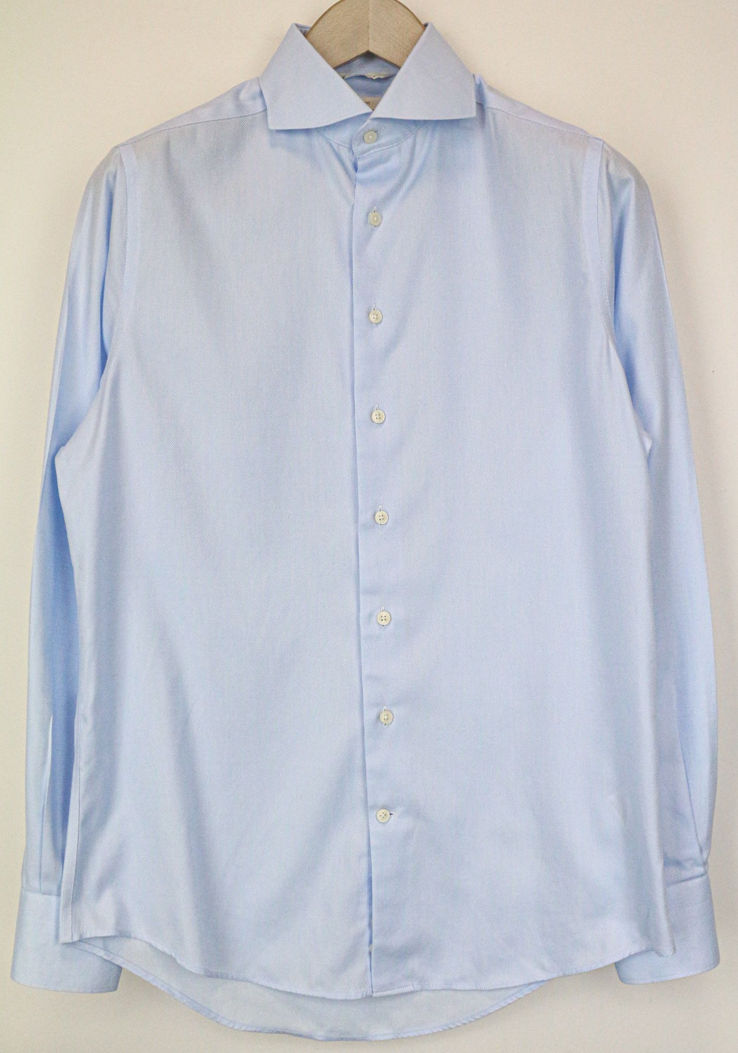 Suitsupply 37/14 1/2 Slim Blue Cotton Cutaway Shirt 79370 Size 38R - 1 Thumbnail