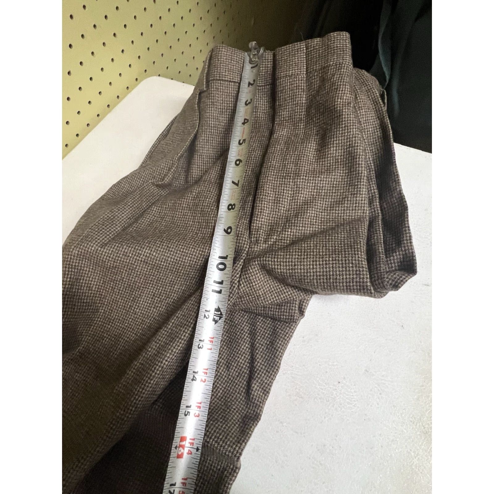 Polo Ralph Lauren VINTAGE Polo Ralph Lauren Mens Pleated Houndstooth Wool Pants 35x32 Cuffed Straight Dress Pants Brown 35 Regular Wool Mens Size US S / EU 44-46 / 1 - 7 Thumbnail