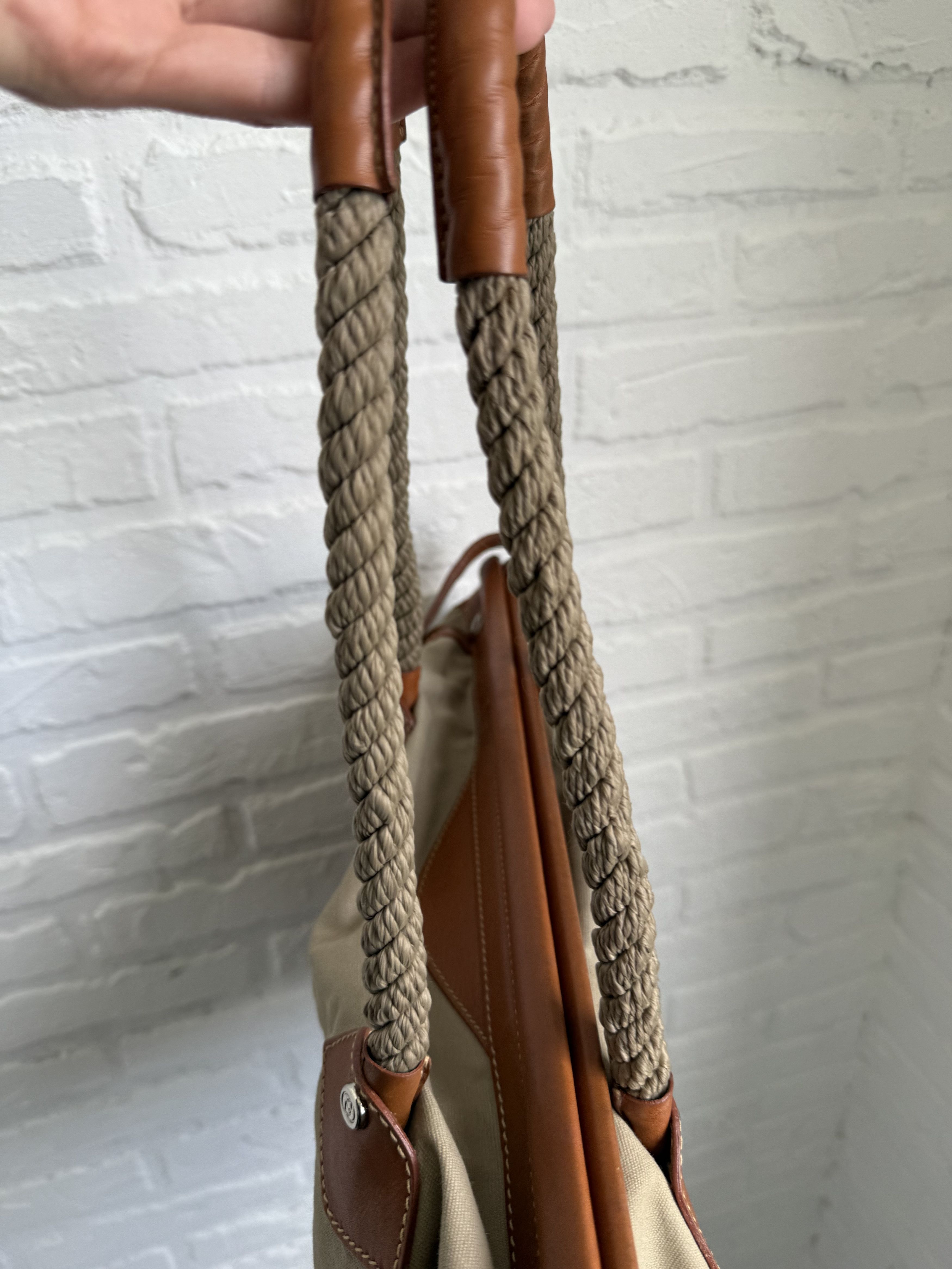 Gucci Vintage 80s Gucci canvas leather tote bag Sail Nautical Size ONE SIZE - 16 Thumbnail