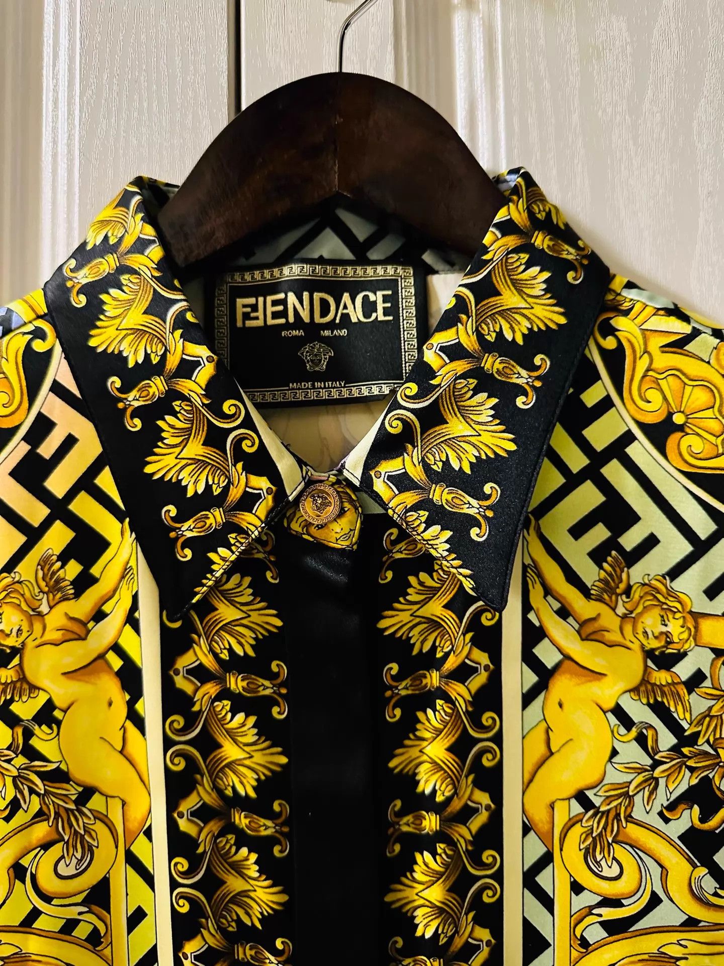 Versace Versace x Fendi Silk Shirt Black Gold Baroque 46(M) 99New Size US S / EU 44-46 / 1 - 3 Thumbnail