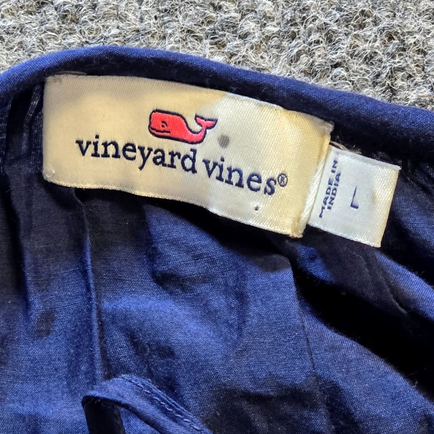 Vineyard Vines Vineyard Vines Top Womens L Blue Silk Blend Pink Embroidery Peasant Shirt Size L / US 10 / IT 46 - 3 Thumbnail