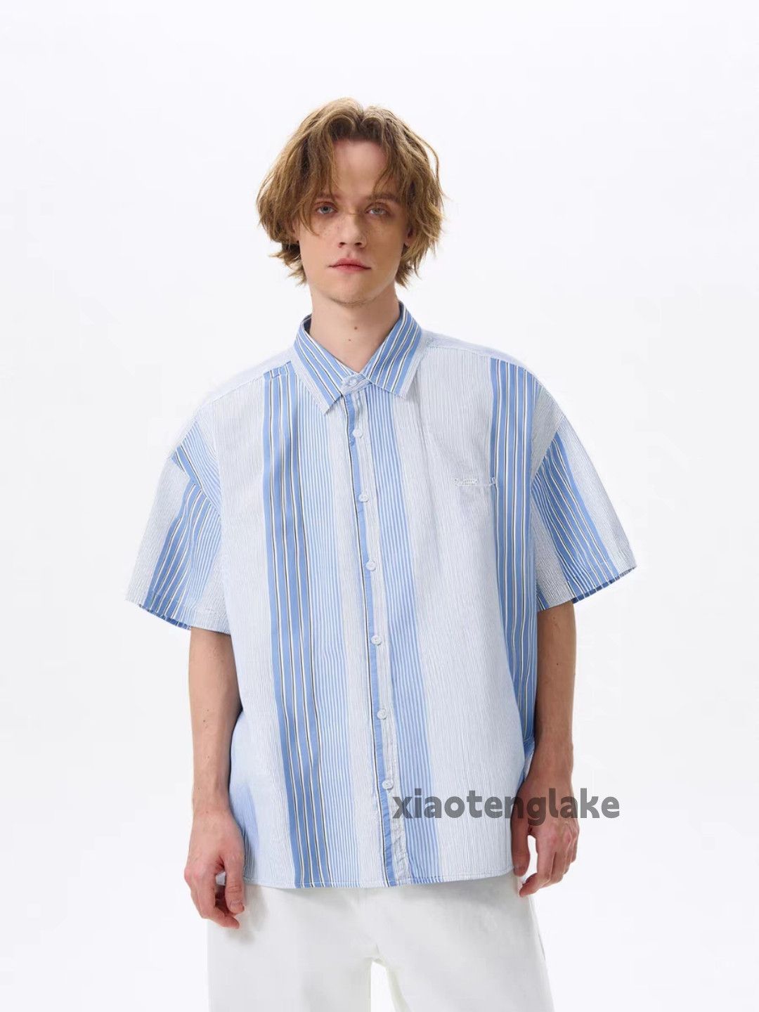 Designer Unisex outdoor utility loose skate hiphop striped shirt Size US XL / EU 56 / 4 - 2 Thumbnail