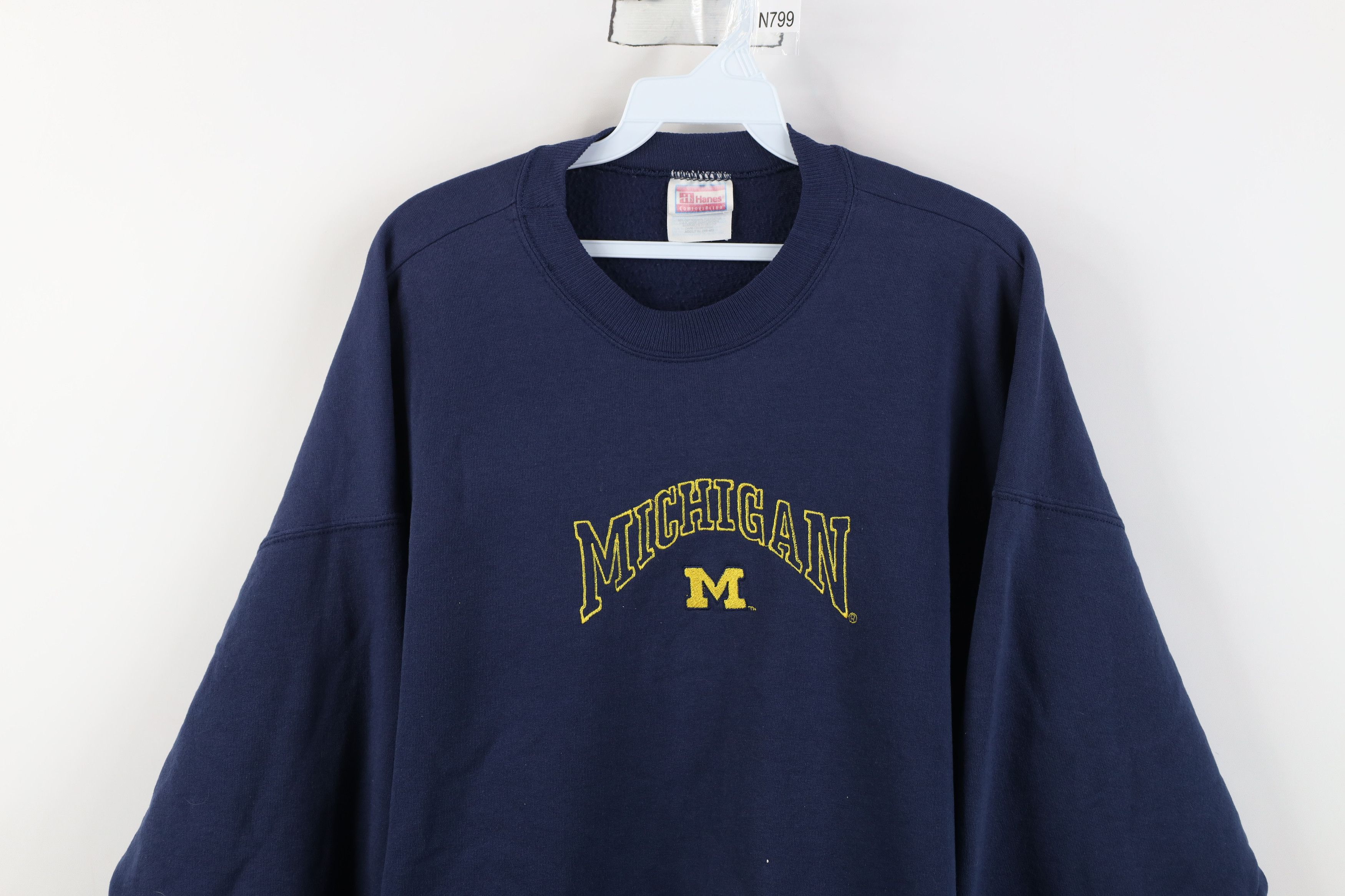 Vintage Vintage 90s Spell University of Michigan Crewneck Sweatshirt Size US XL / EU 56 / 4 - 2 Thumbnail