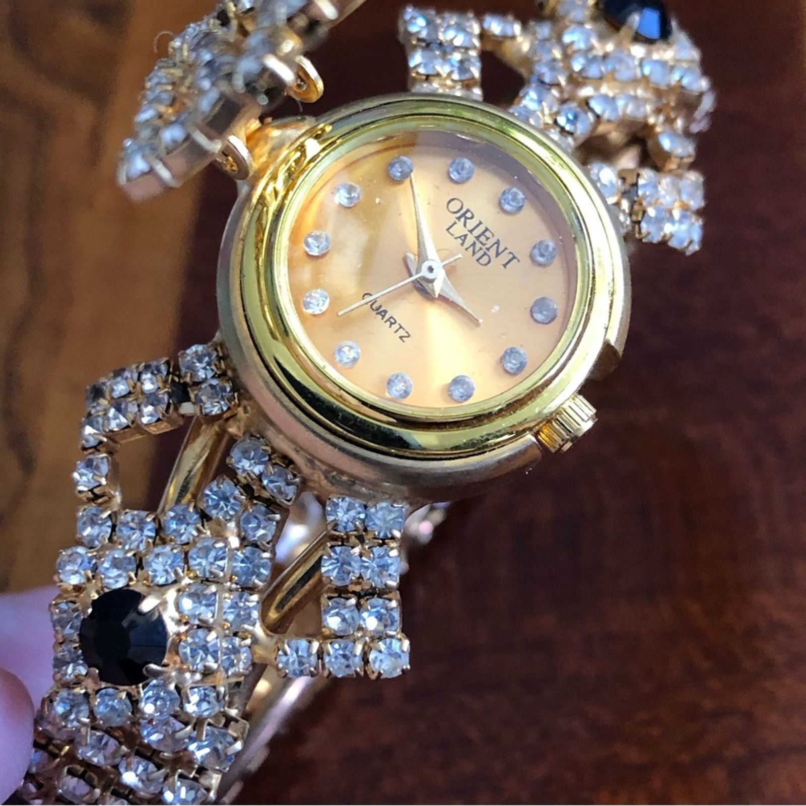 Handmade Repurposed handmade bling watch clamp bracelet Size ONE SIZE - 8 Thumbnail
