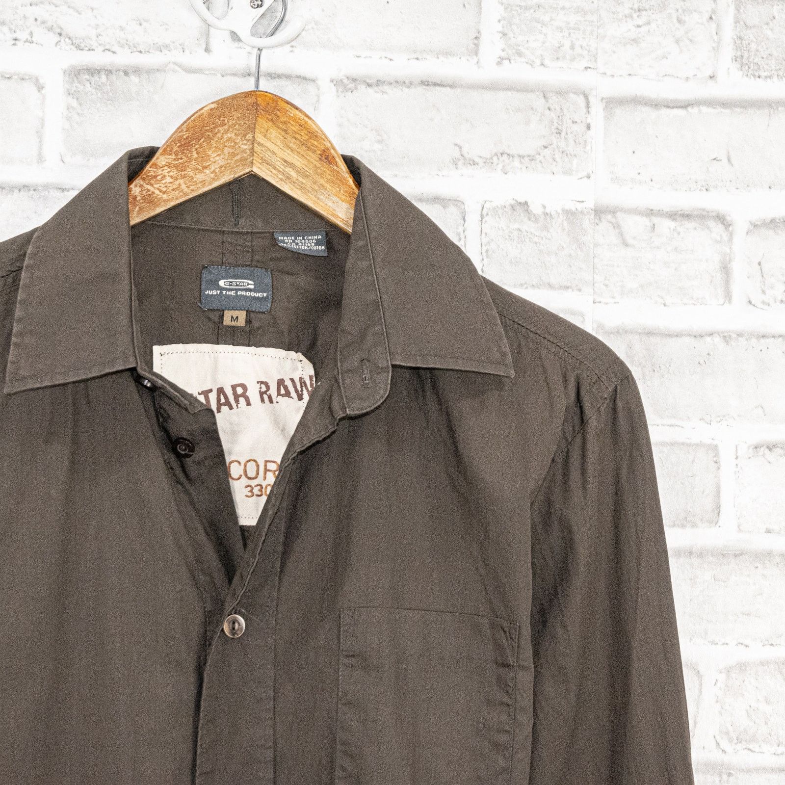 G-Star G Star Raw Men's Button up Shirt Long Sleeve in Brown Cotton Size US M / EU 48-50 / 2 - 6 Thumbnail