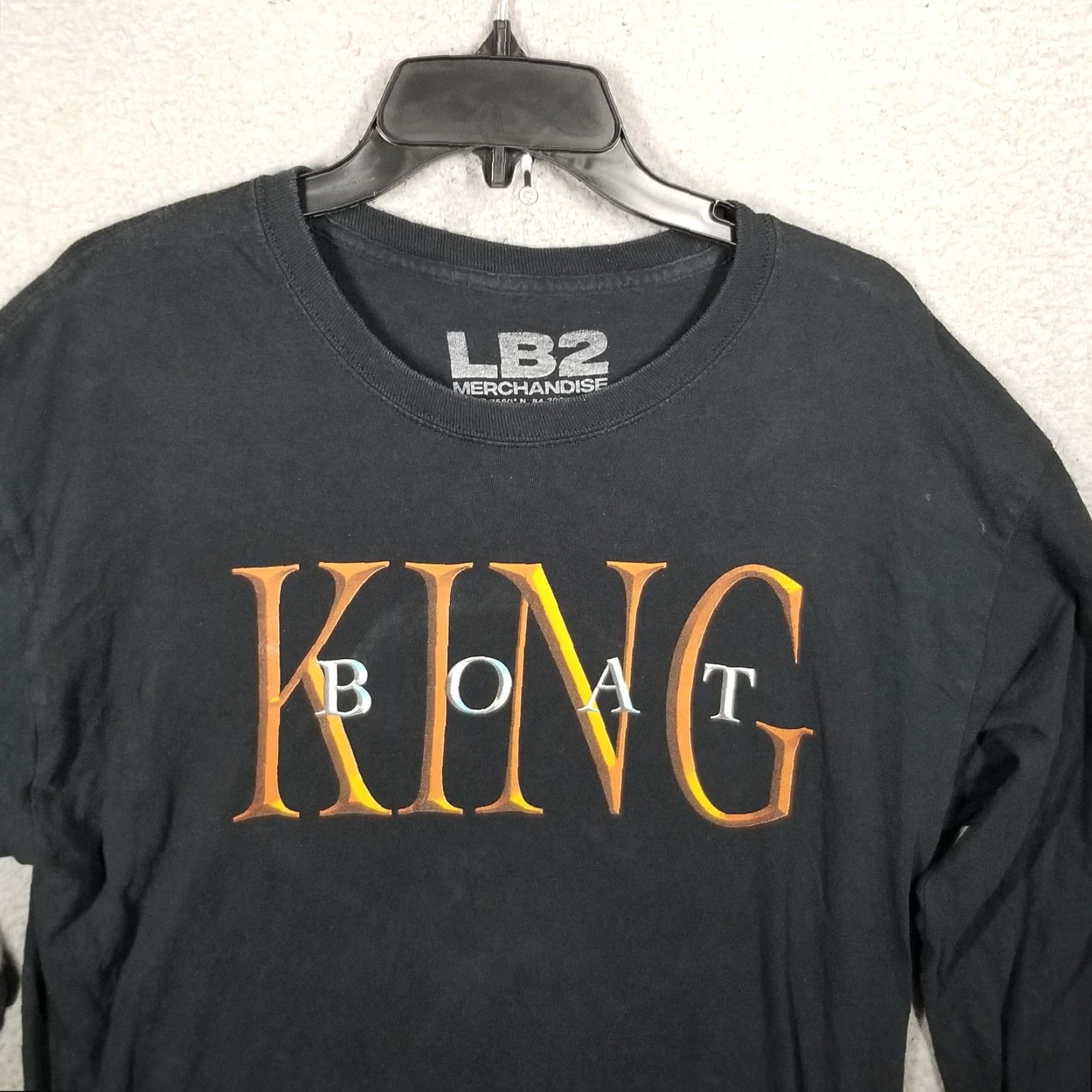 Vintage LB2 Merchandise King Boat Shirt Mens Medium Black Long Sleeve Crew Neck Graphic Print 90s Concert Theme Music Shirt Men Size US M / EU 48-50 / 2 - 4 Thumbnail