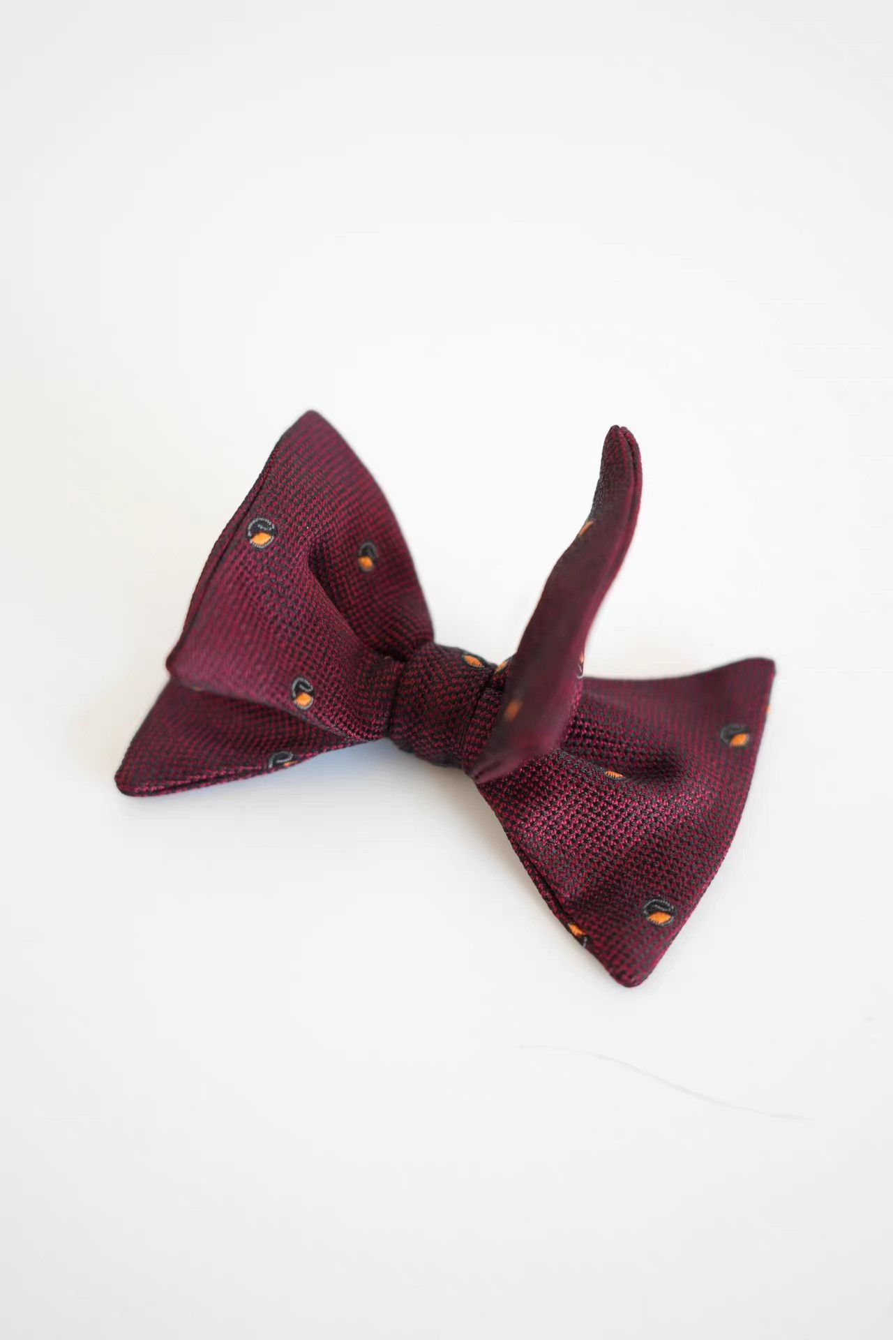 Yohji Yamamoto Yohji Yamamoto 80s Burgundy Silk Bow Tie K4 Size 36 - 2 Thumbnail