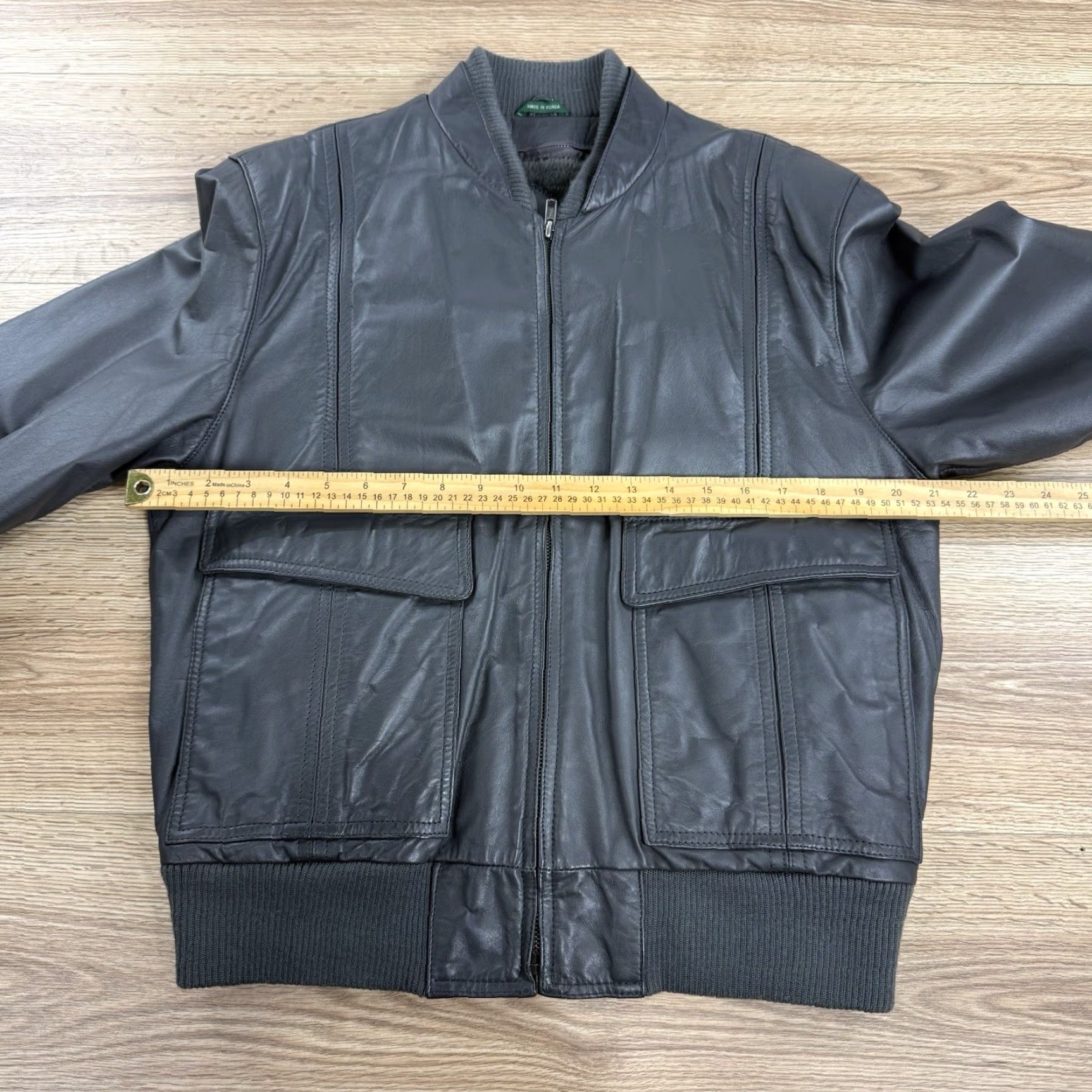 Vintage VINTAGE Hill & Archer Gray Genuine Leather Bomber Biker Jacket Mens Size 40 Size US XXS / EU 40 - 4 Thumbnail
