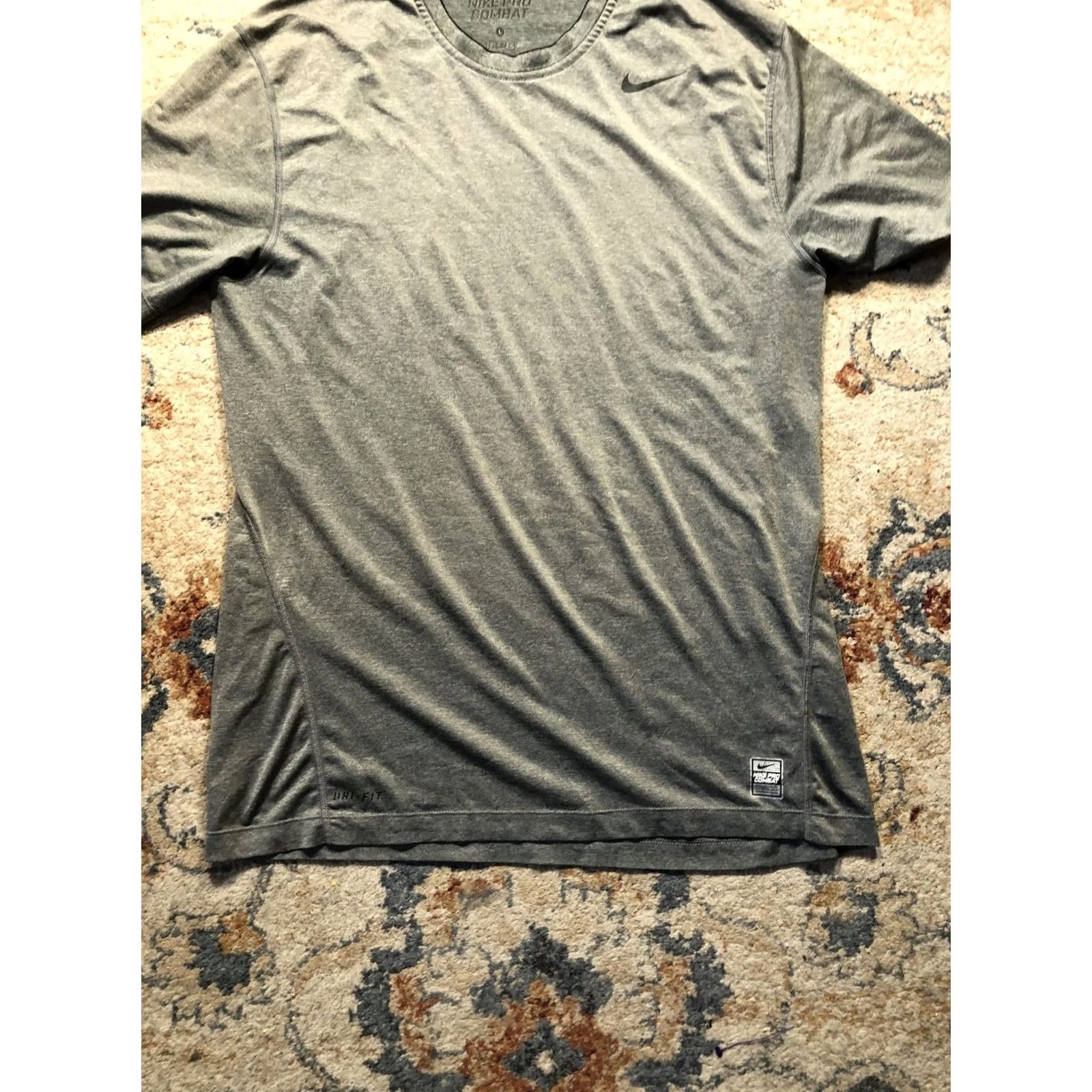 Nike Nike Pro Combat Shirt Mens Large Gray Dri-Fit Fitted Athletic Training Workout Size US L / EU 52-54 / 3 - 5 Thumbnail