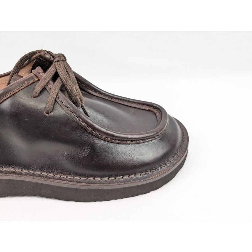 Loewe o1rshd1 Faro Moc-Toe Leather Derby Shoes in Dark Brown Size US 12 / EU 45 - 3 Thumbnail