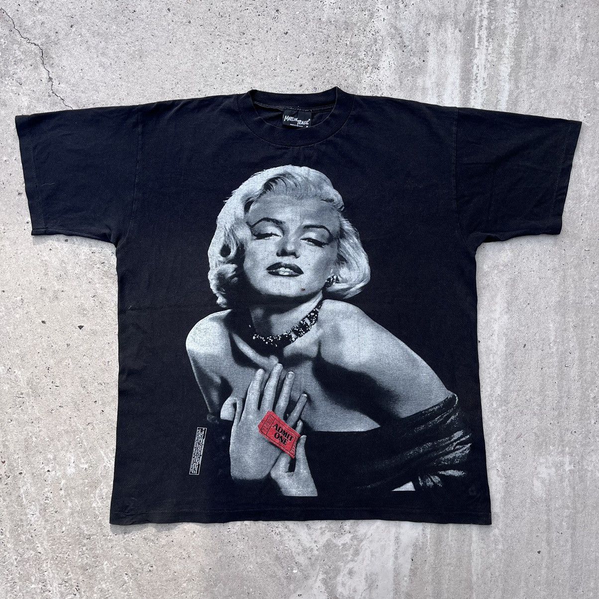 image of Band Tees x Vintage Marilyn Monroe X Marlin Tease in Black, Men's (Size XL)