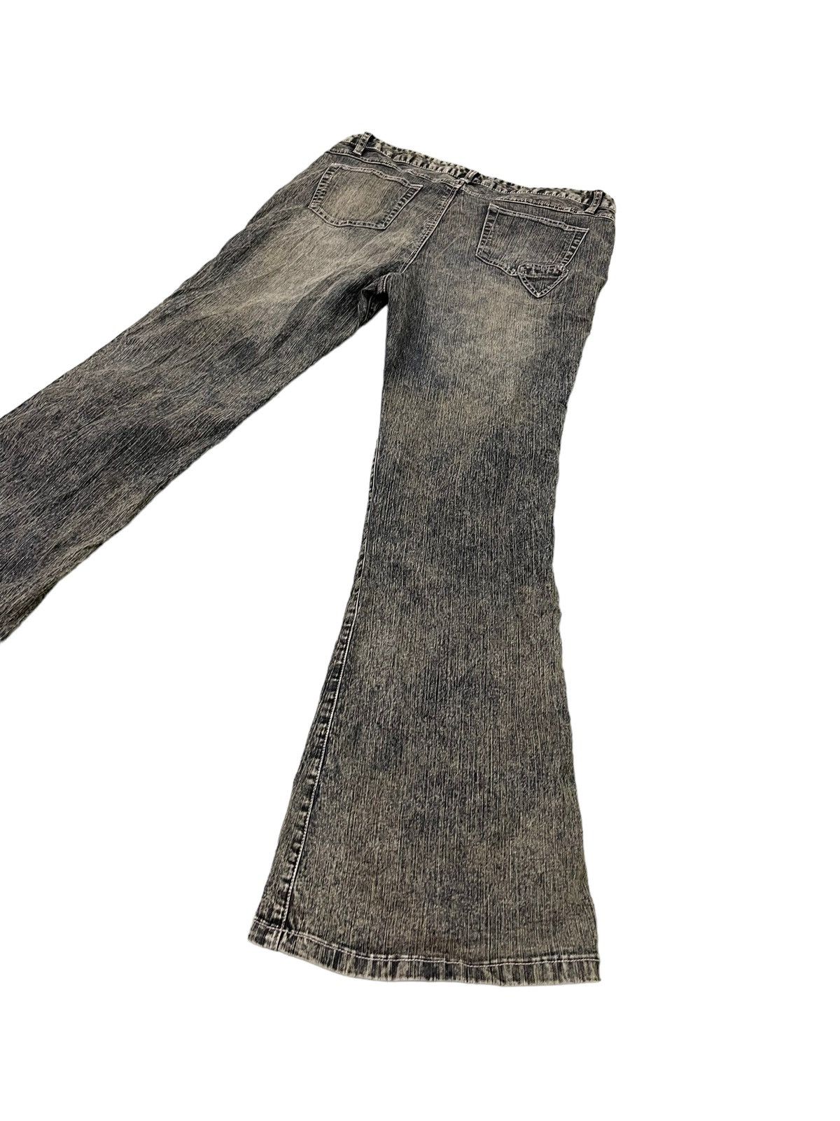 Japanese Brand Flare Jeans Jouer Aux Echecs Faded Stretch Thin Denim 7🟦9 Size US 35 - 13 Thumbnail