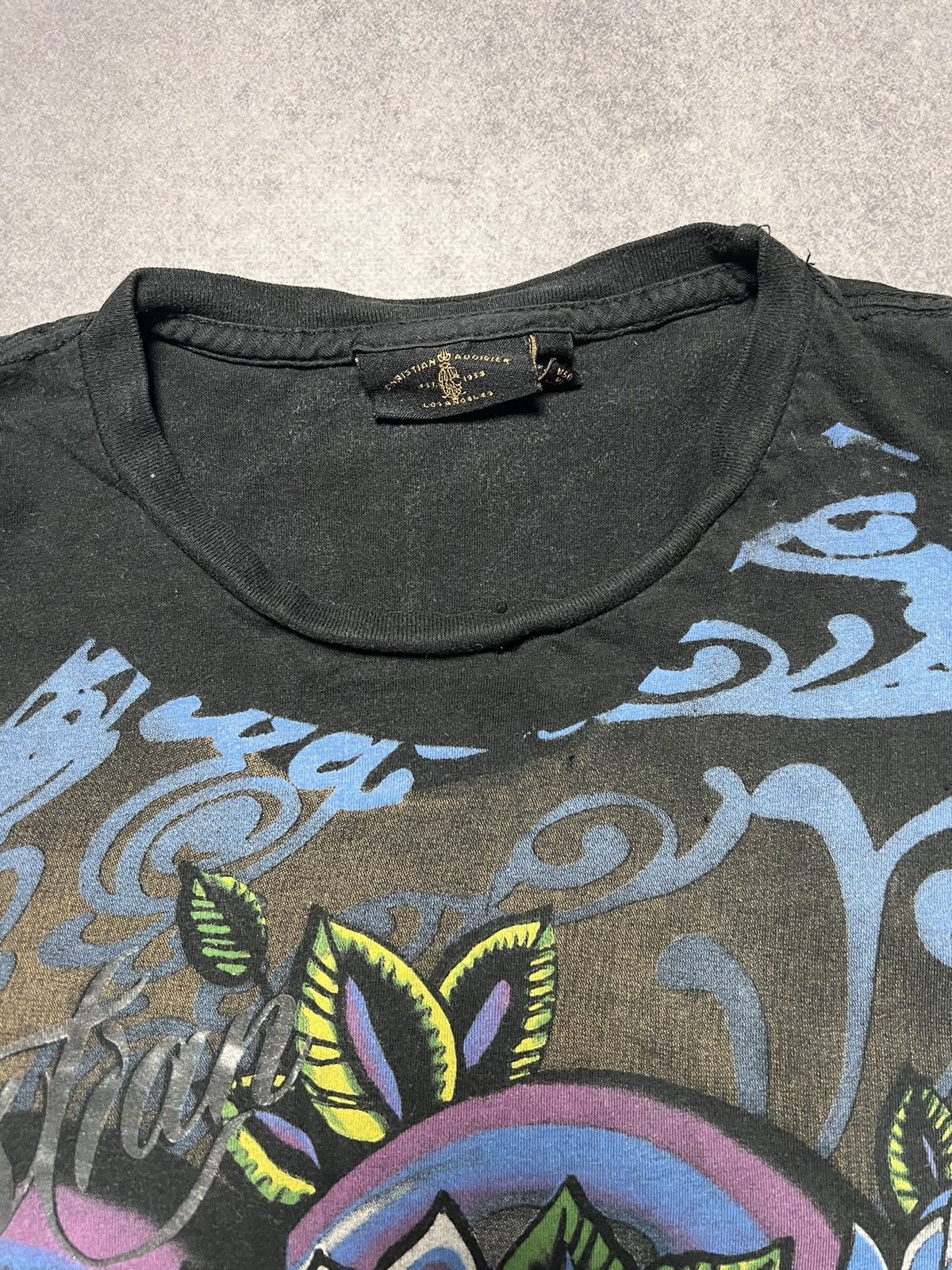 Ed Hardy Vintage Christian Audigier Faded Distressed Rhinestones Tee Size US L / EU 52-54 / 3 - 4 Thumbnail