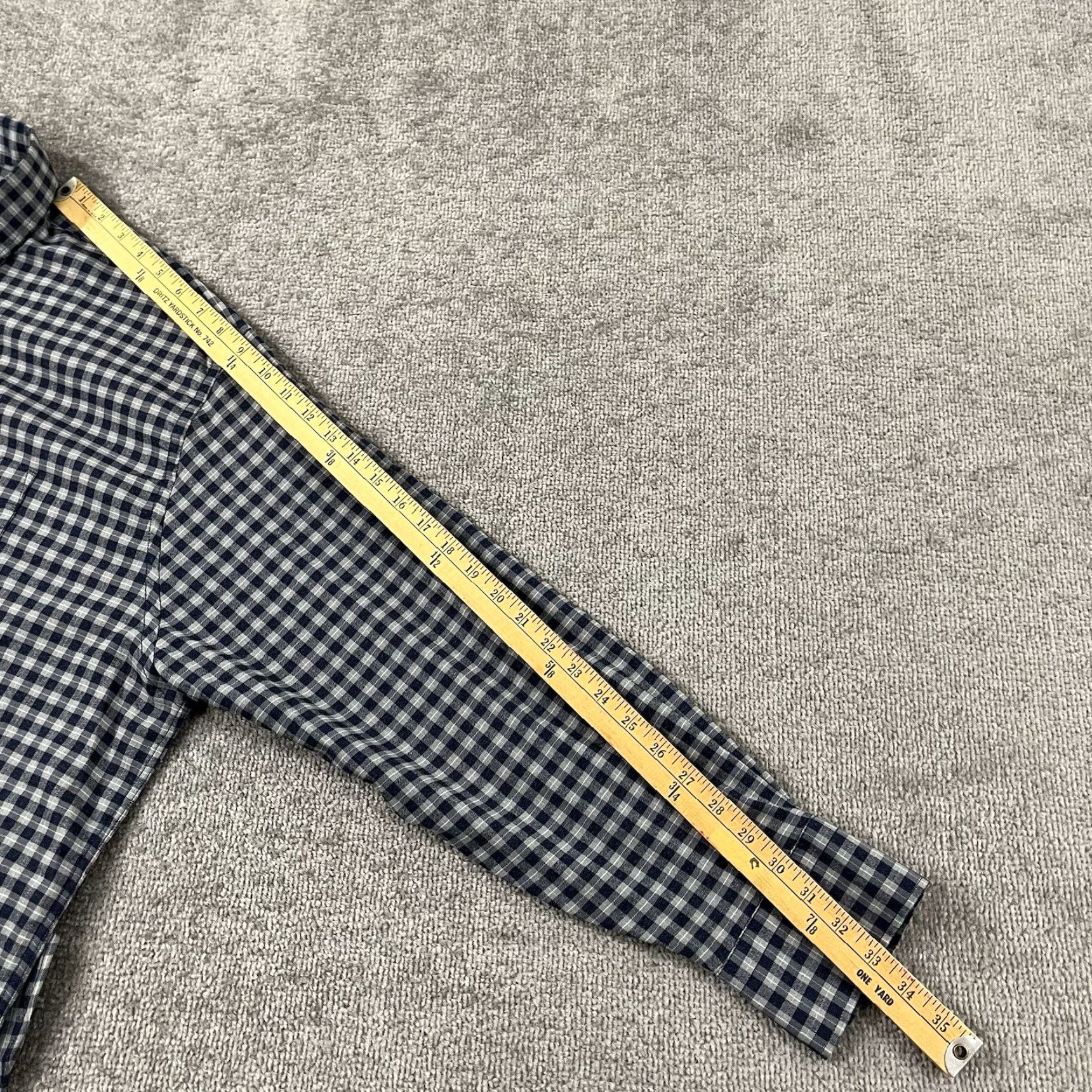 Peter Millar VINTAGE PETER MILLAR Shirt Men 2XL XXL Gray Blue Plaid Crown Sport Button Down Dress L/S Size 48R - 7 Thumbnail