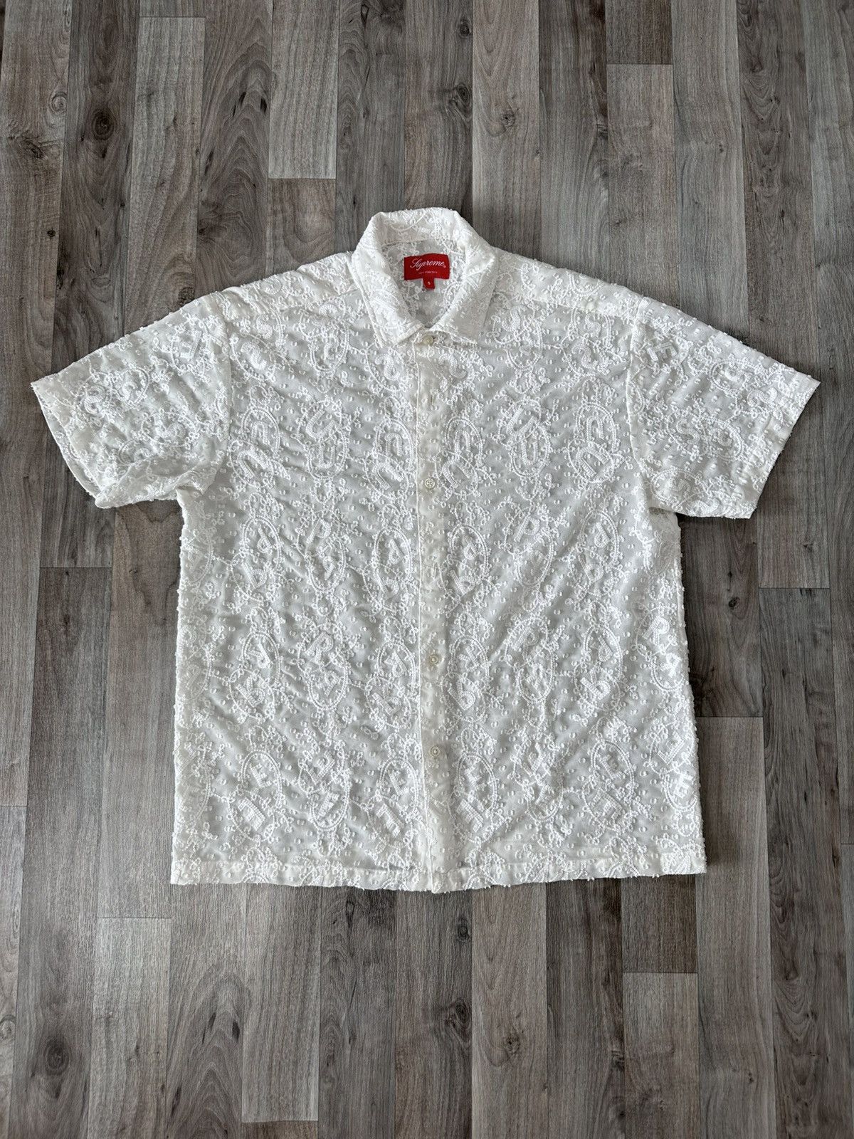 トップス supreme 22SS/Chainstitch ChiffonShirt M Supreme Chainstitch Chiffon S S Shirt (SS22) - $138
