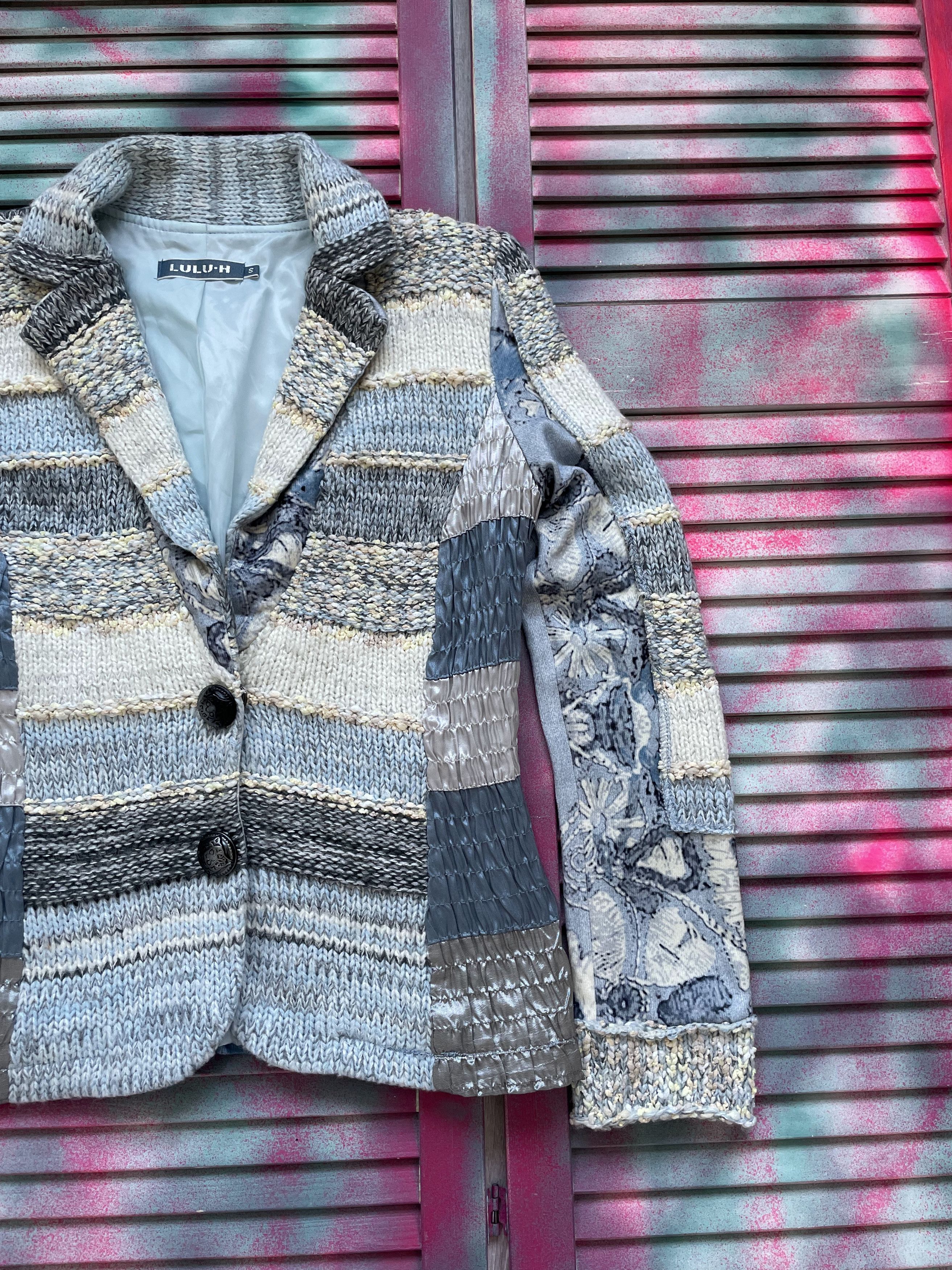 If Six Was Nine Vintage 90s Old Futurism Knit Blazer Jacket Size S / US 4 / IT 40 - 3 Thumbnail