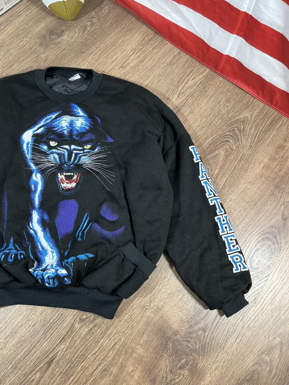 Vintage Vintage 90s Panther Sweatshirt Quilted Lined Jacket Size US L / EU 52-54 / 3 - 3 Thumbnail