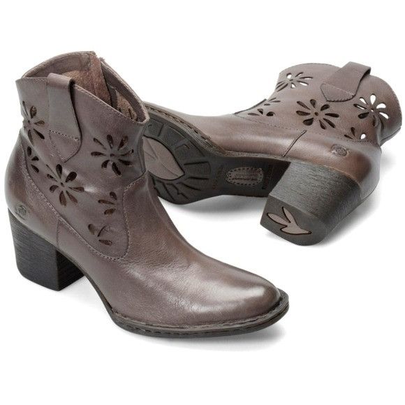 Born Born Ivy Brown Leather Daisy Floral Cutout Cowboy Boots Size US 9.5 / IT 39.5 - 1 Thumbnail