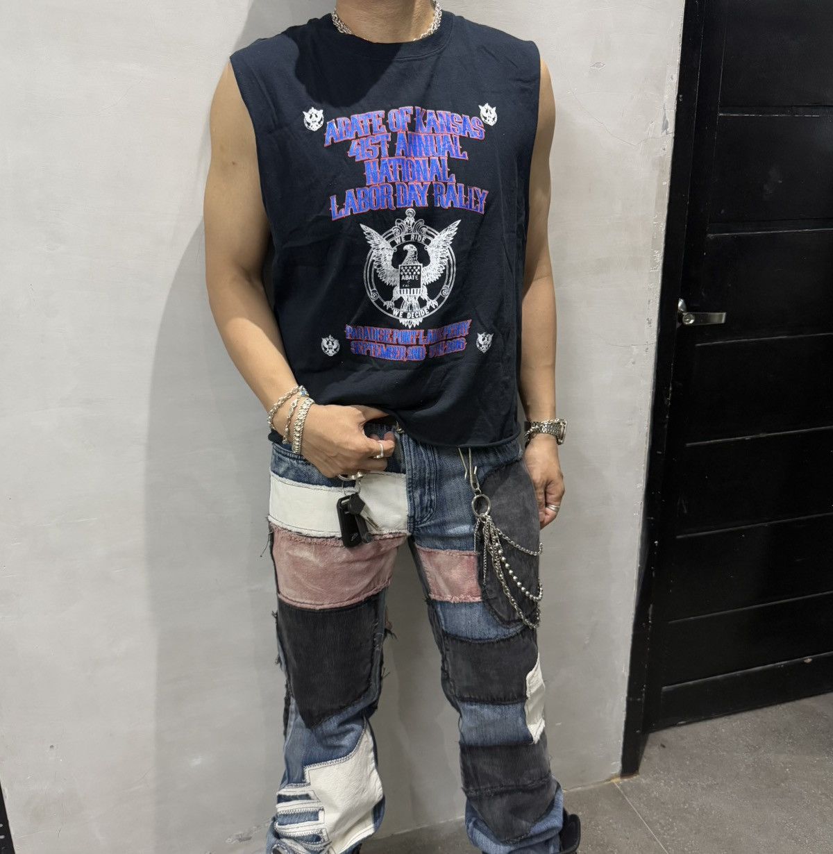 Japanese Brand Distressed Patchwork Denim Jeans Size US 32 / EU 48 - 11 Thumbnail