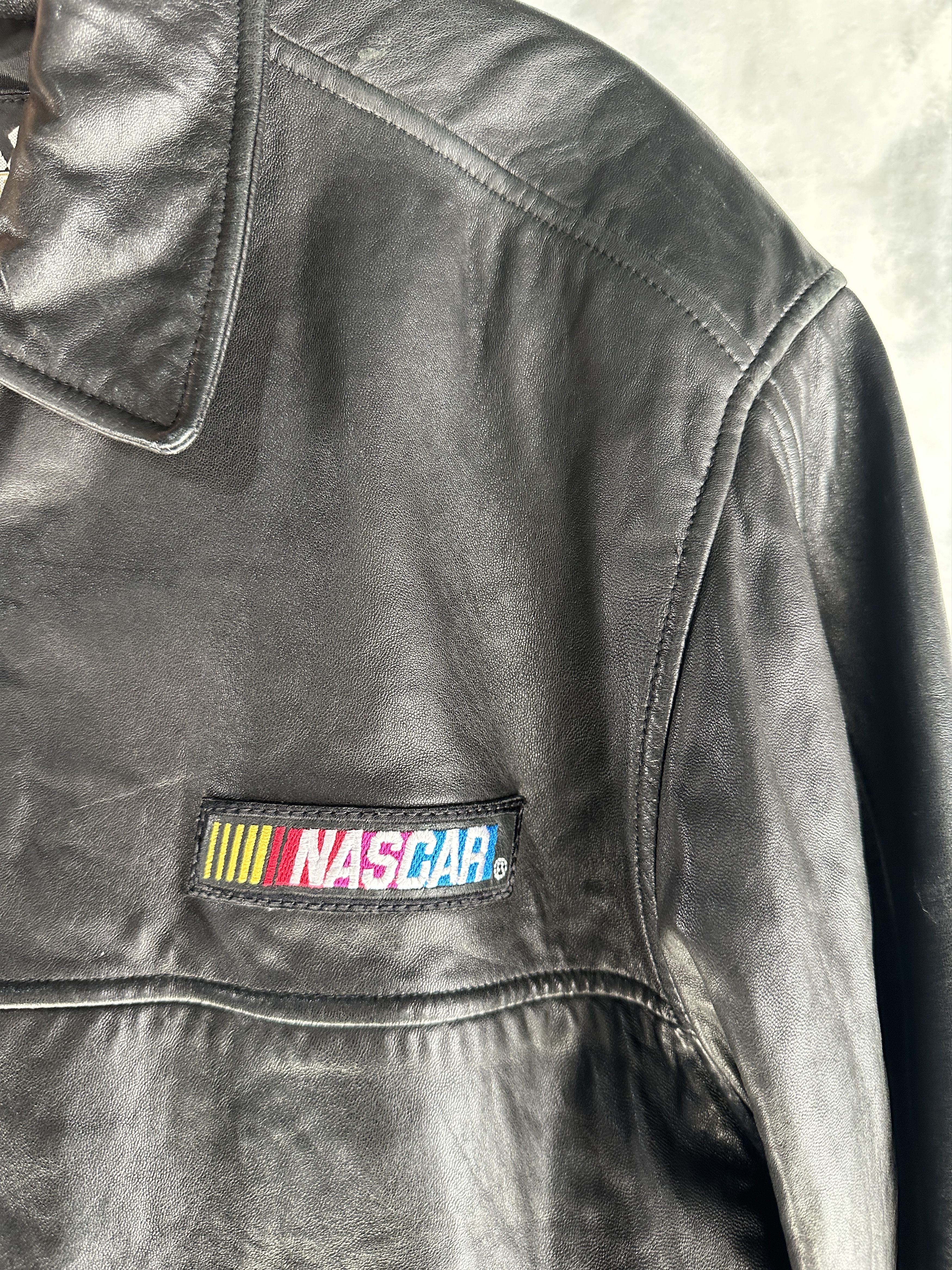 NASCAR Vintage Nascar Genuine Leather Jacket Men’s Sz Large Black Size US L / EU 52-54 / 3 - 12 Thumbnail