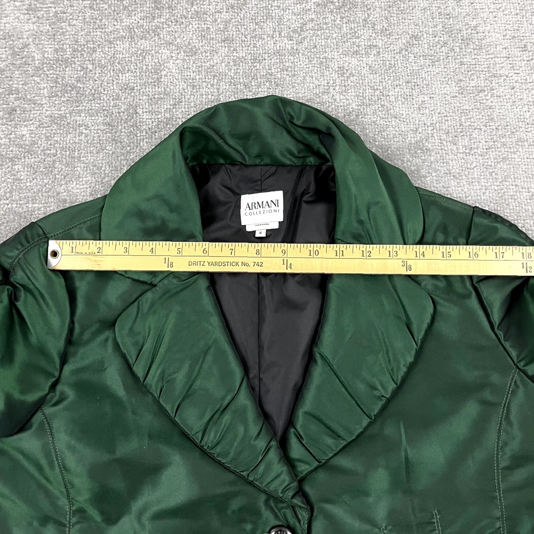 Armani ARMANI COLLEZIONI Blazer Womens Size 16 Emerald Green Jacket Mid-Length Lined Regular 3-Button Sleeve Long Sleeve Dry Clean Only Vintage No Size XXL / US 16-18 / IT 52-54 - 5 Thumbnail