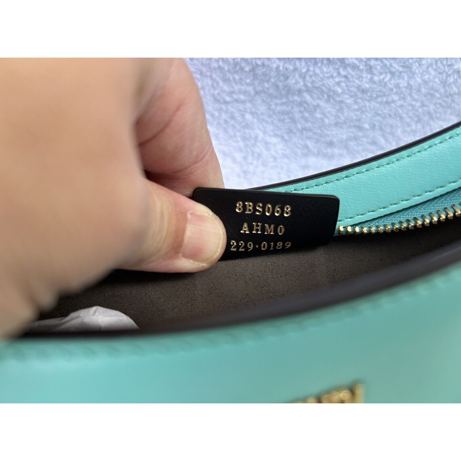Fendi FENDI TIFFANY BLUE O’LOCK BAGUETTE LEATHER HOBO HANDBAG W BA Size ONE SIZE - 7 Thumbnail